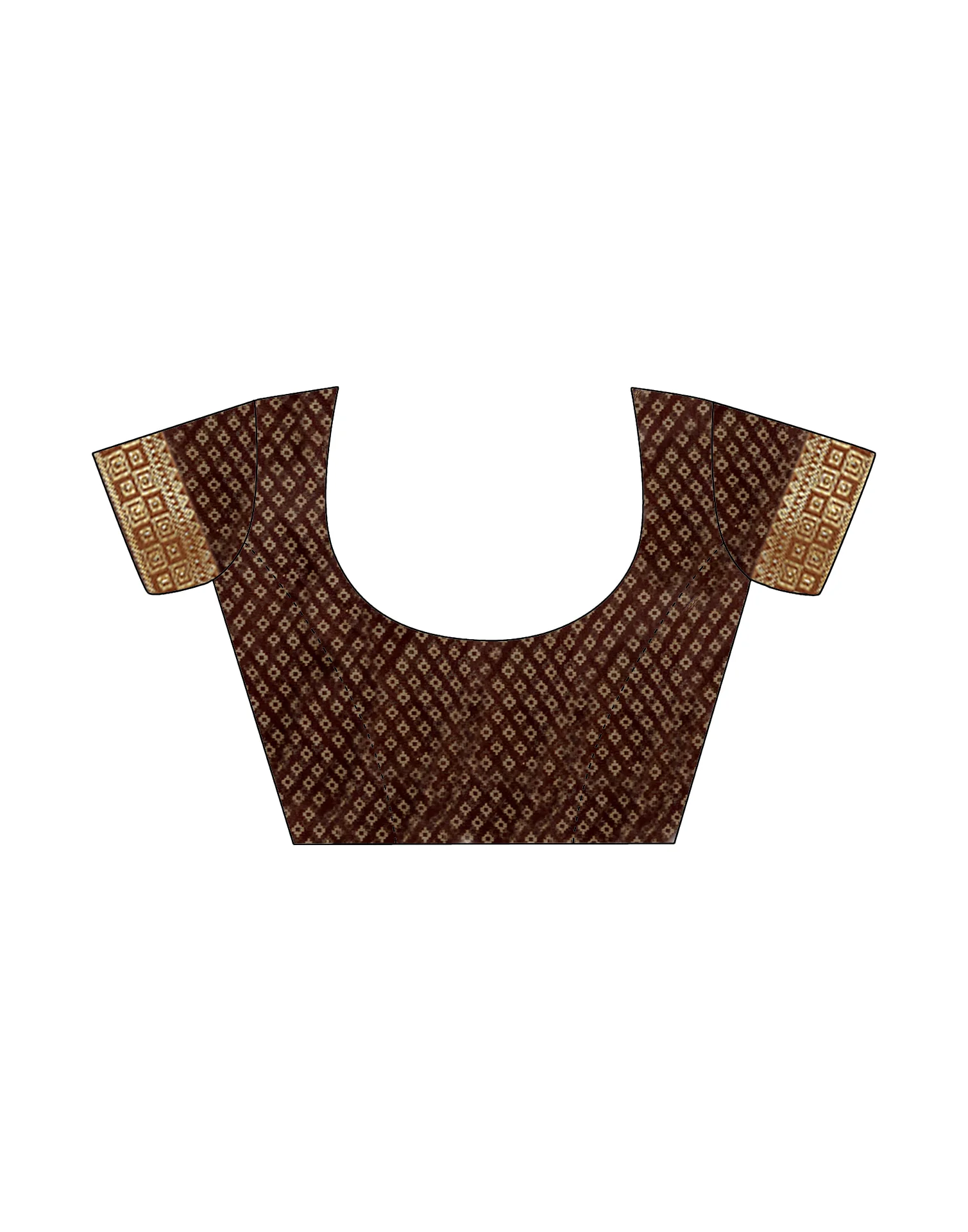 Brown Chiffon Ikkat Printed Saree - Image 8