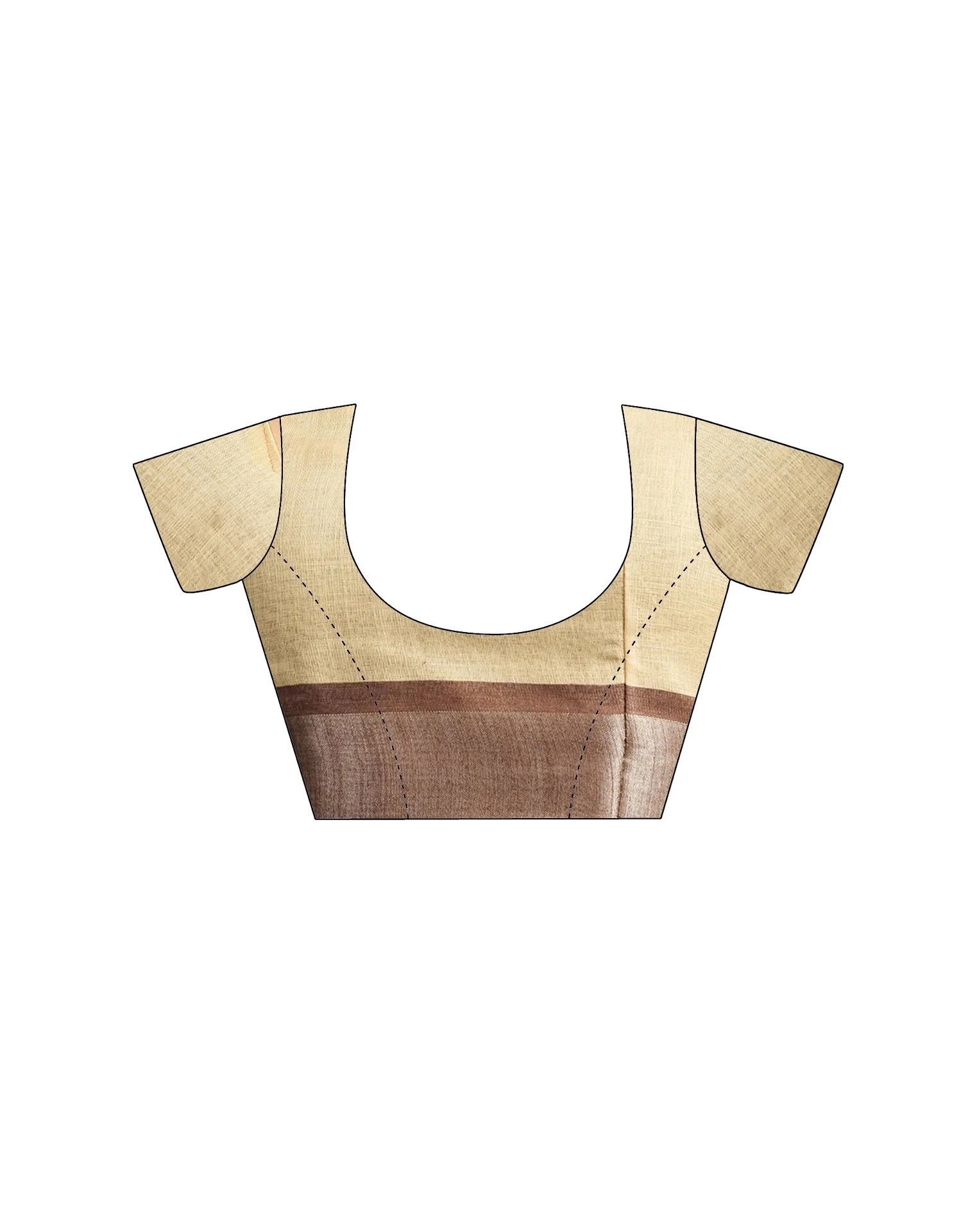 Brown Cotton Linen Printed Saree - Image 10