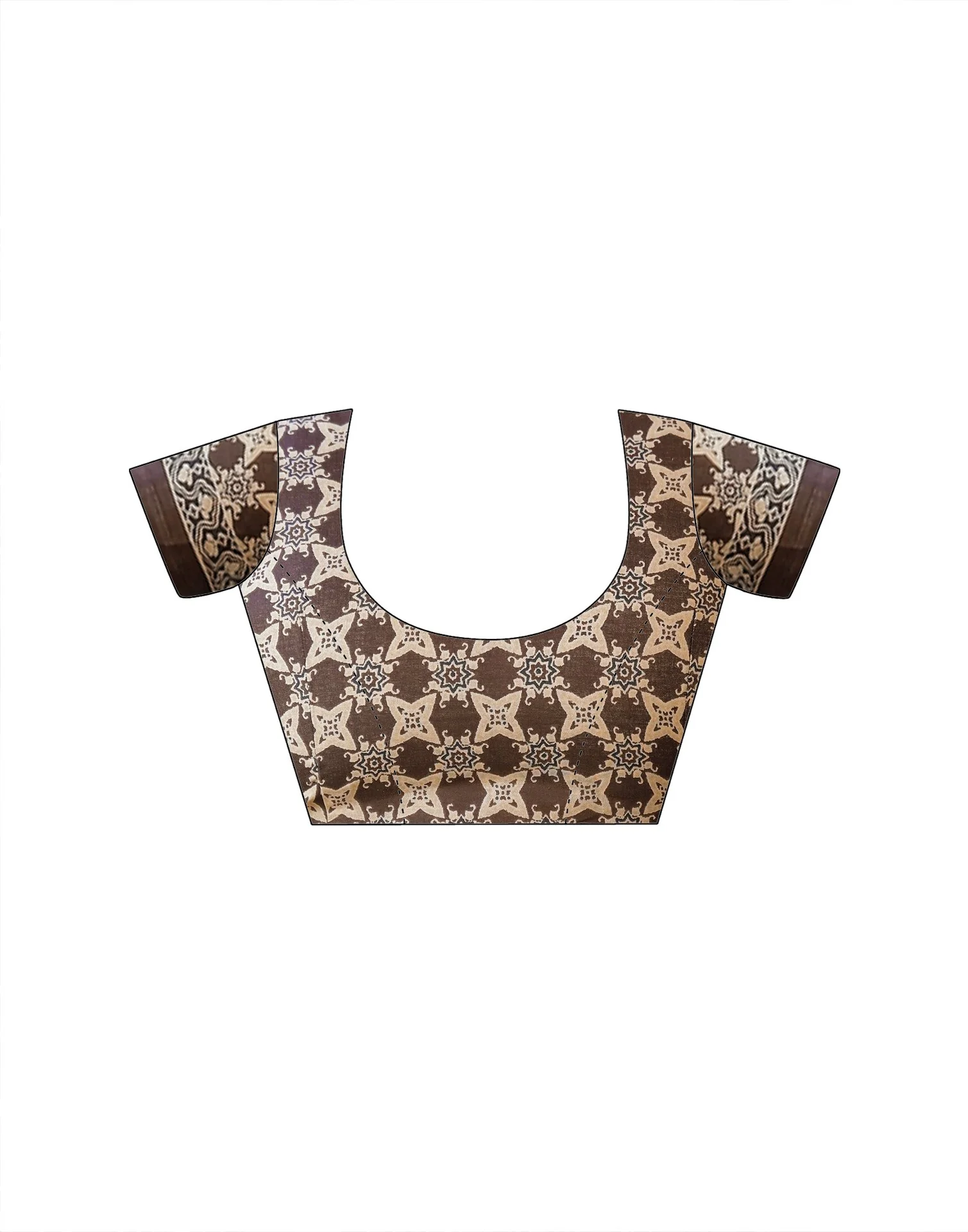 Brown Cotton Printed Saree - Image 11