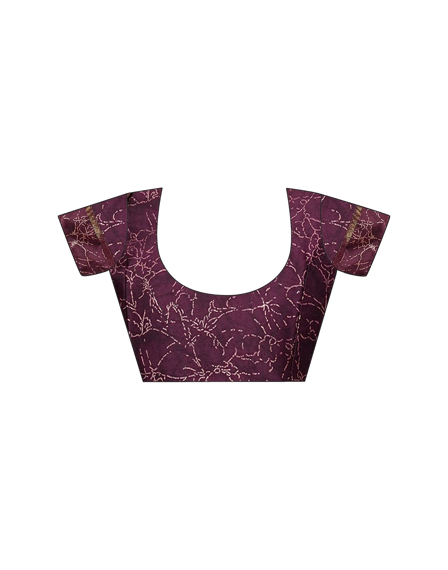 Maroon Georgette Floral Printed Saree - Image 9