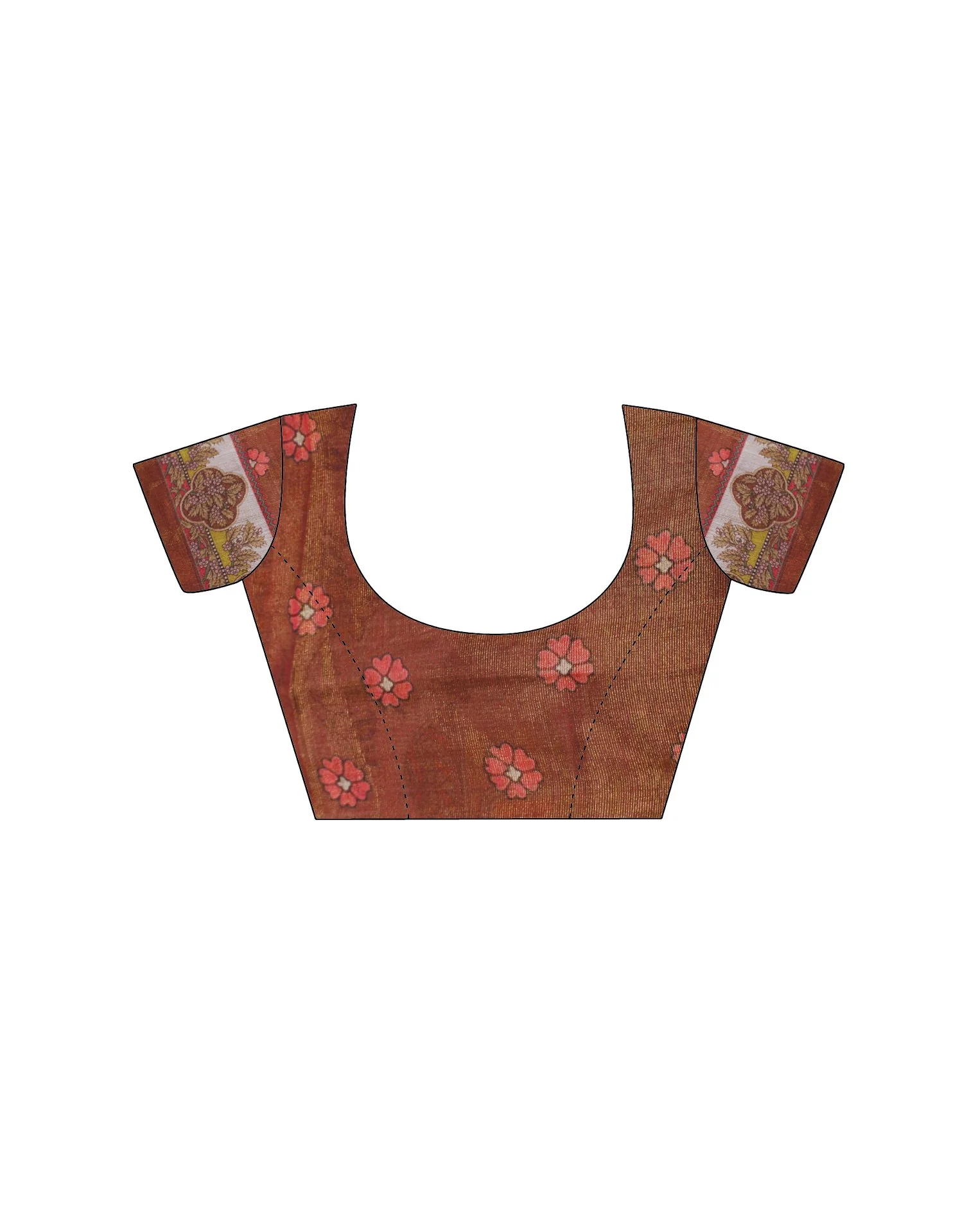 Brown Linen Kalamkari Saree - Image 9