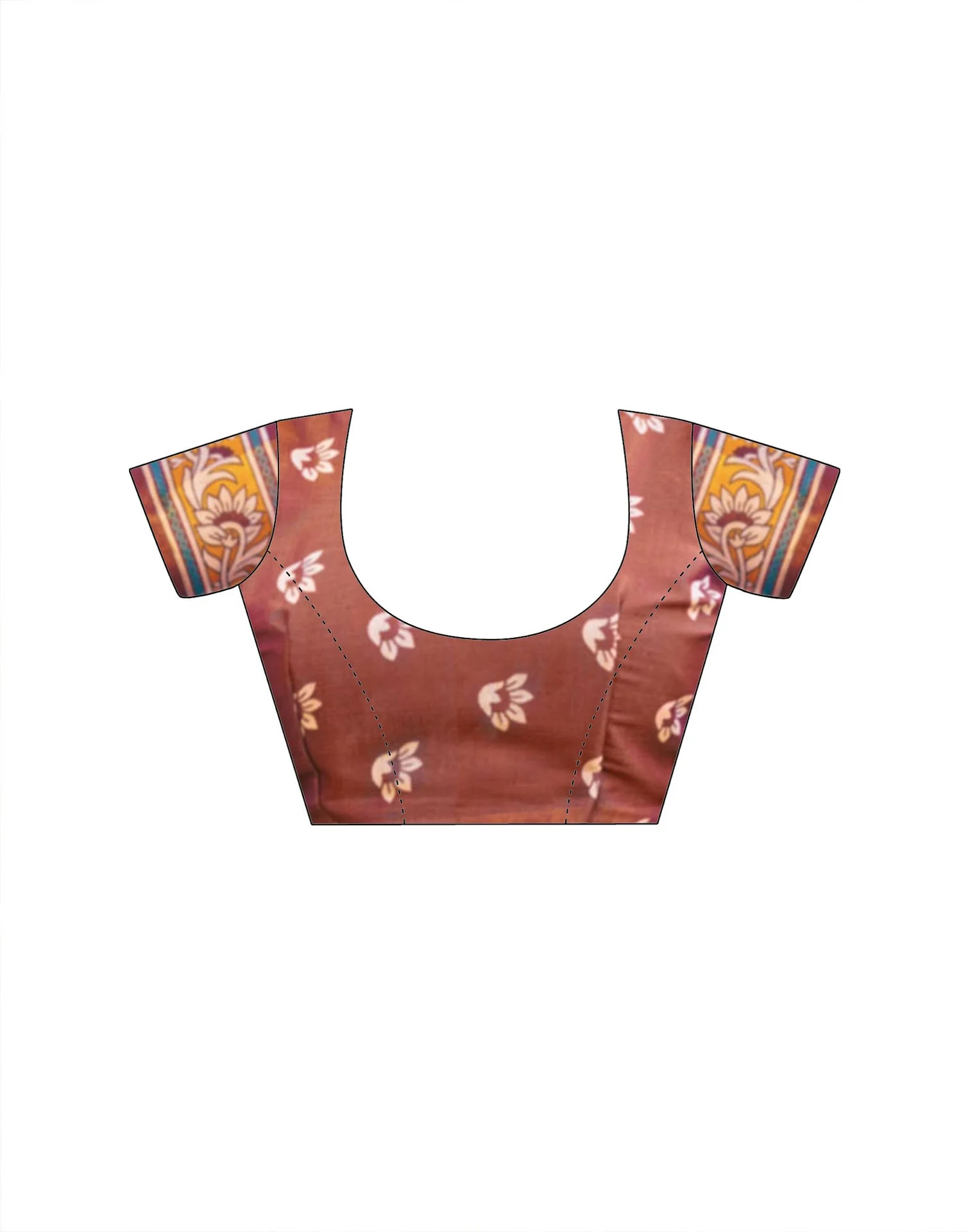 Brown Shimmer Silk Printed Kalamkari SareeĀ - Image 9