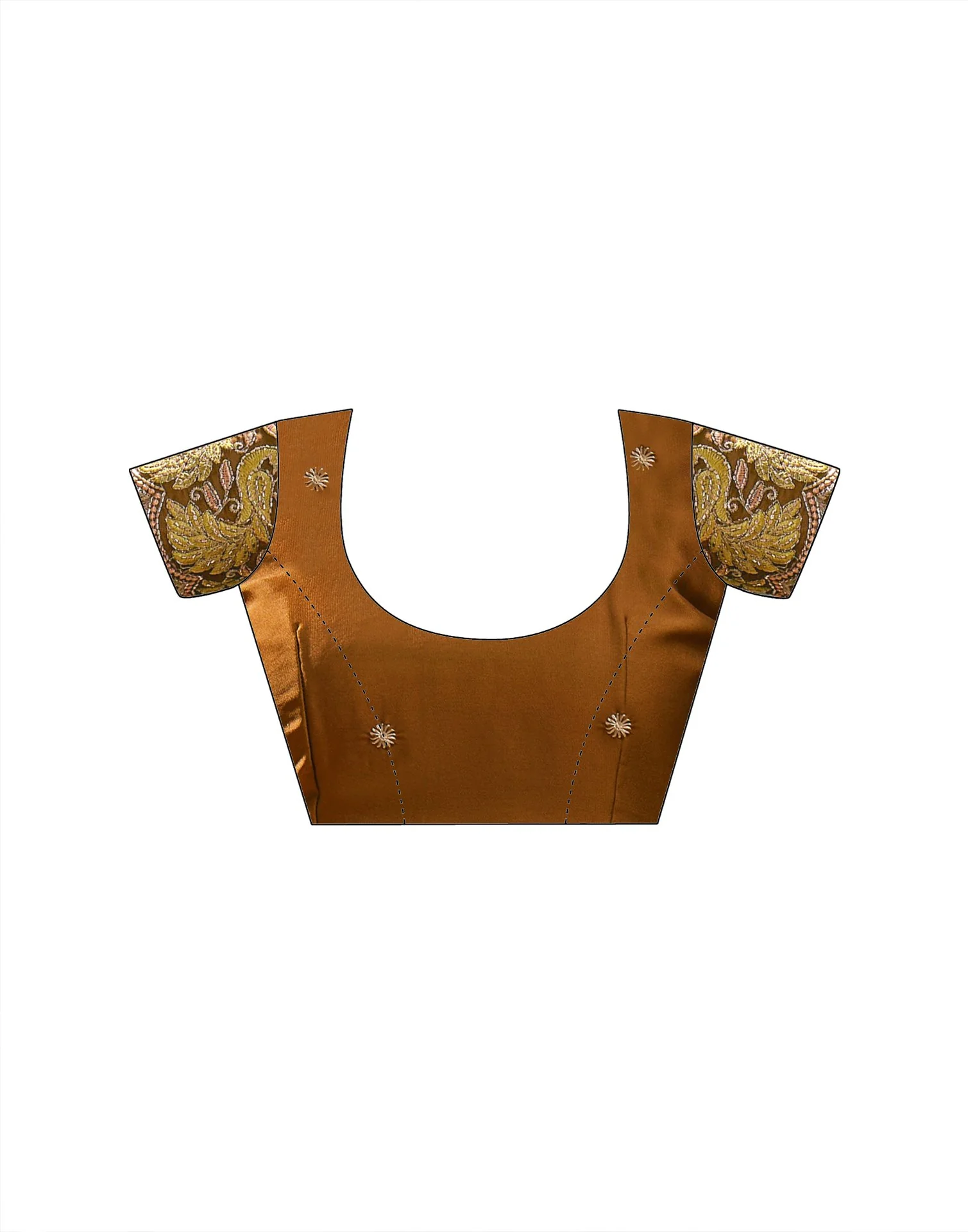 Brown Silk Embroidery Saree - Image 10