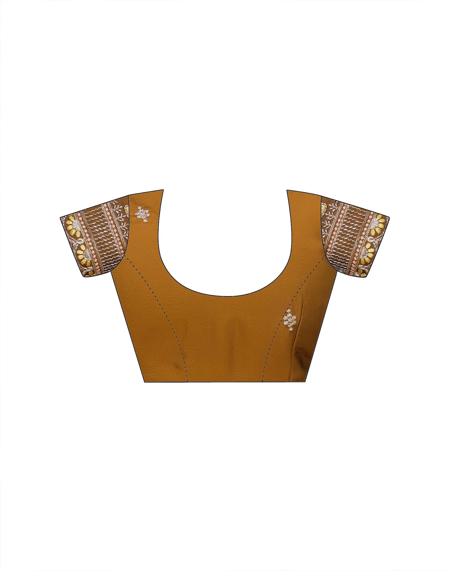 Brown Silk Embroidery Saree - Image 11