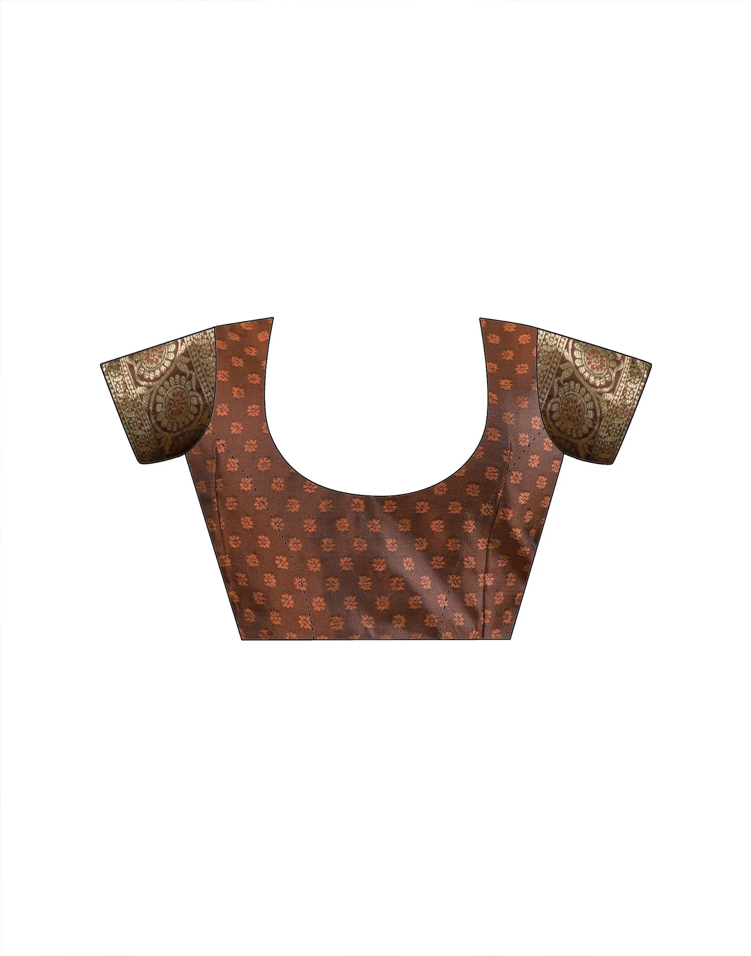 Brown Silk Woven Banarasi Saree - Image 11
