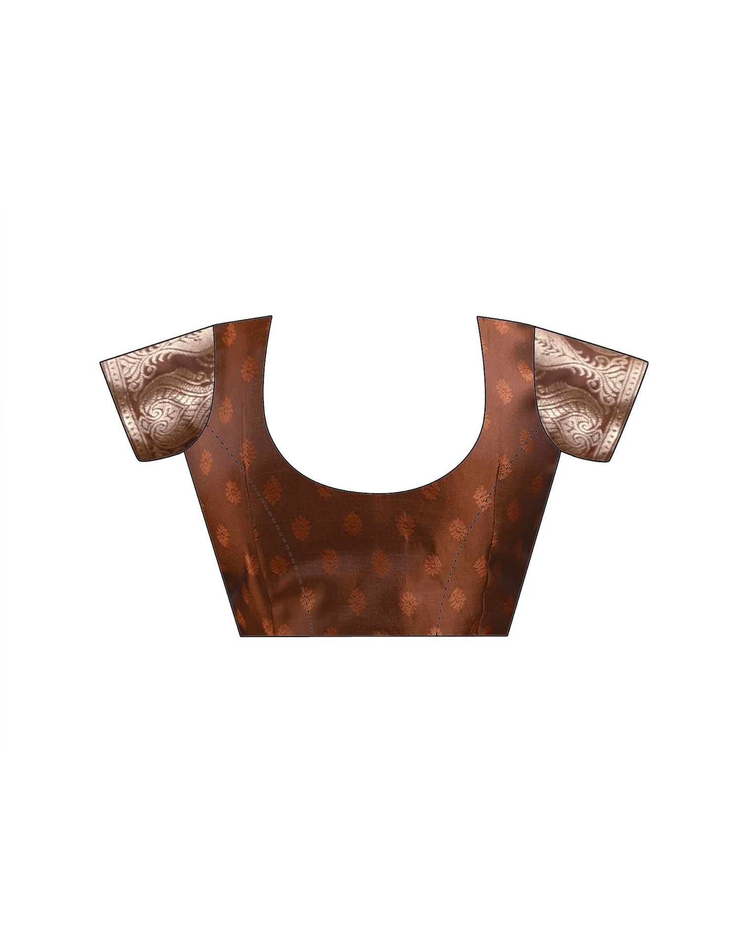 Brown Silk Woven Banarasi Saree - Image 14