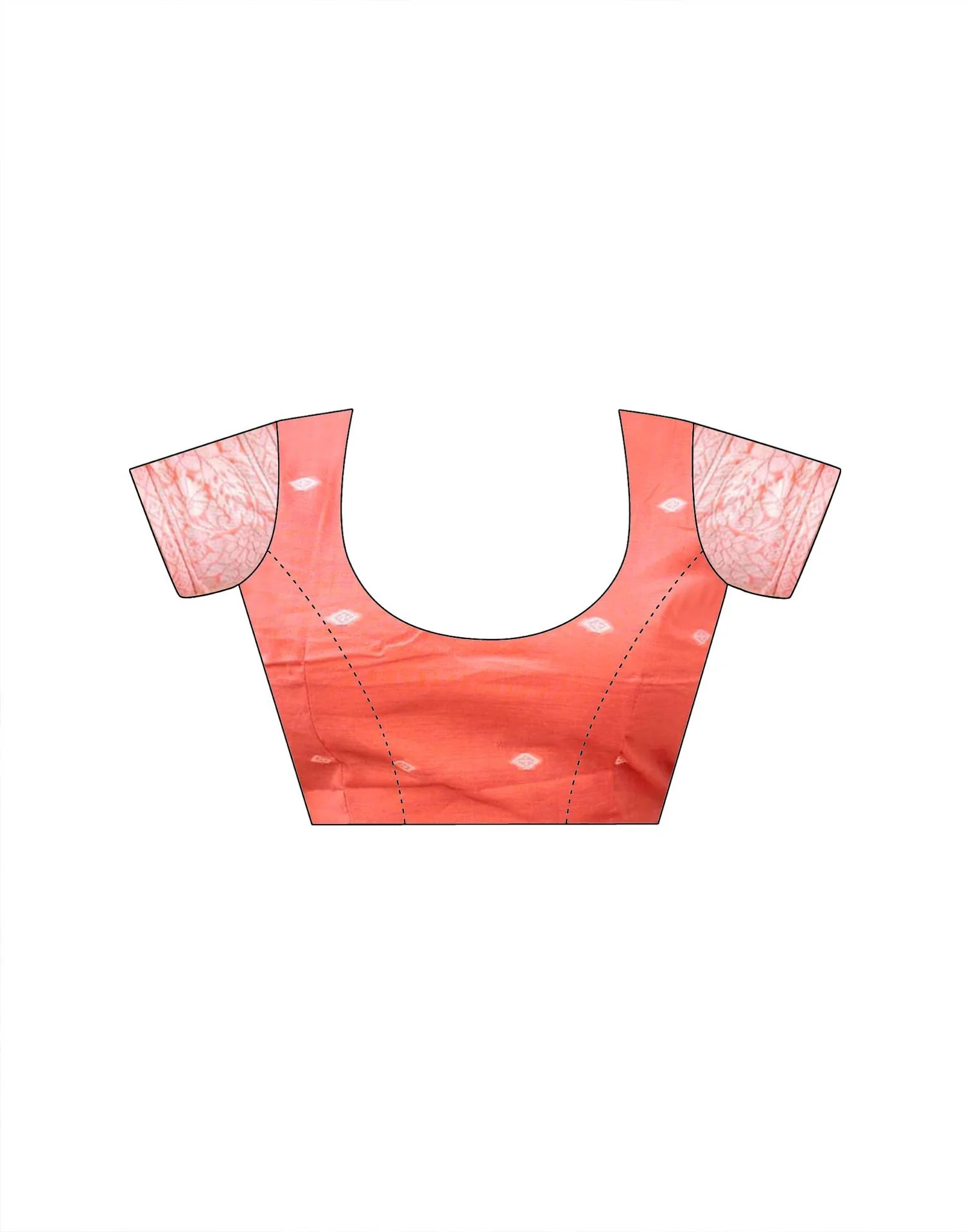 Coral Pink Chanderi Woven Saree - Image 9