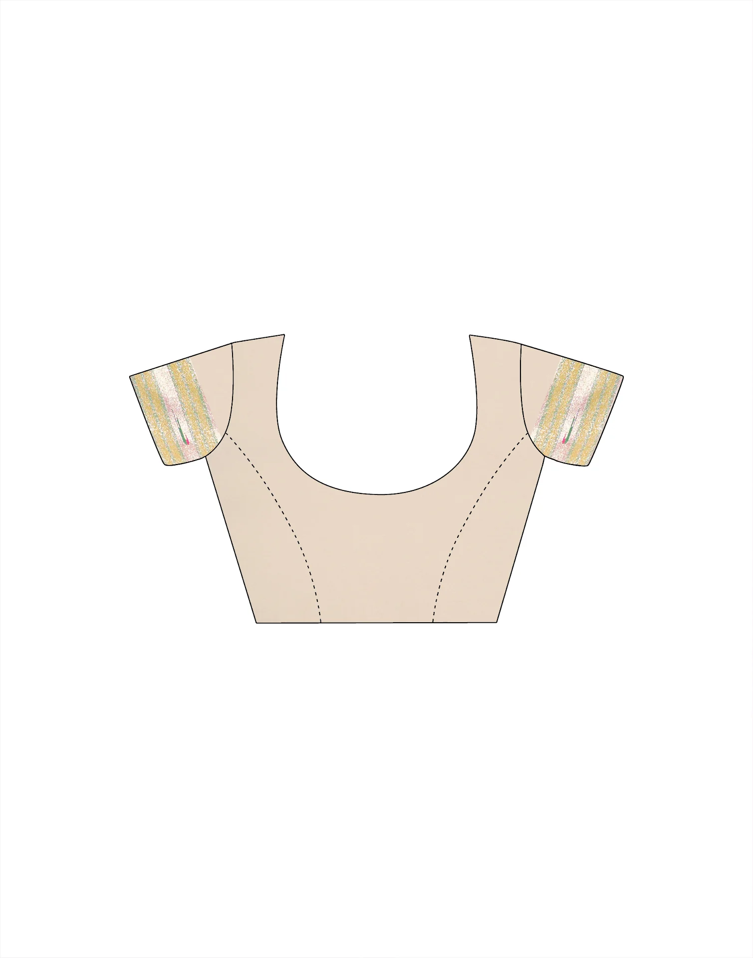 Cream Silk Weaving Paithani Saree - Image 7