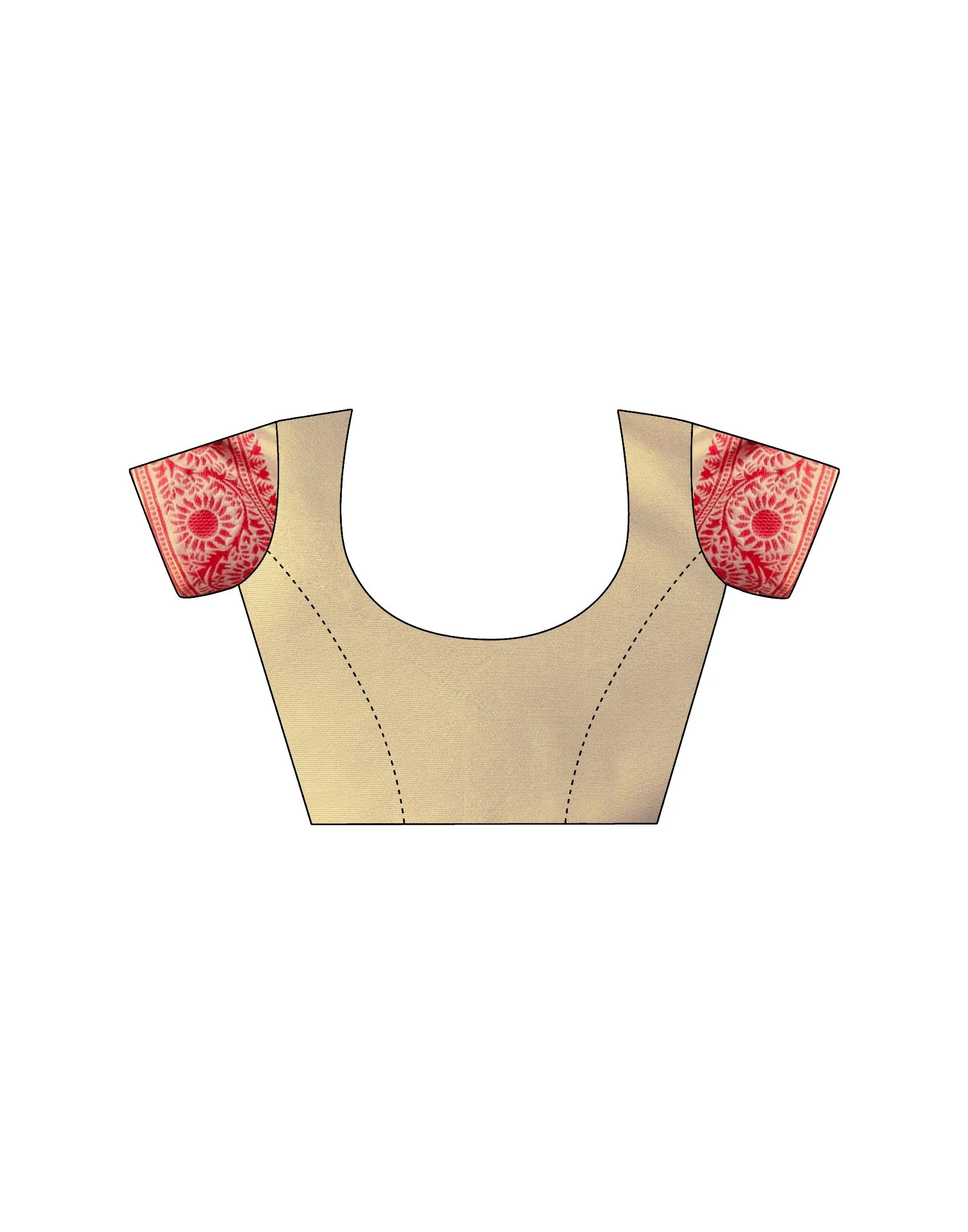 Cream Silk Woven Durga Puja Saree - Image 8