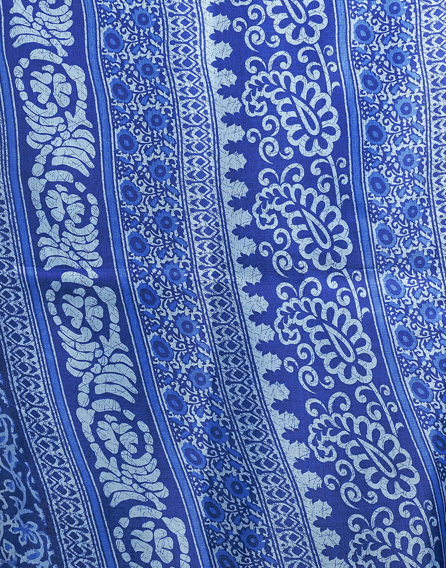 Indigo Cotton Blend Printed Saree - Image 9