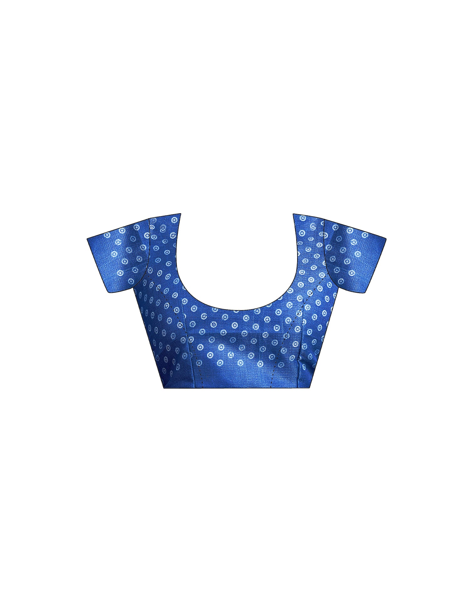 Indigo Cotton Blend Printed Saree - Image 10