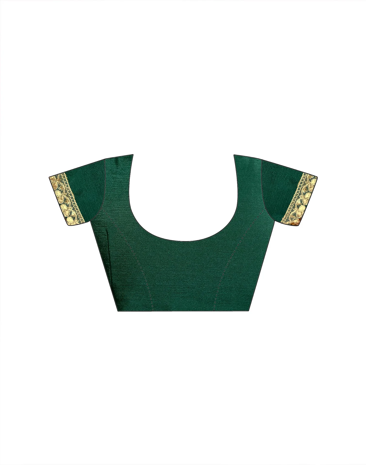 Dark Green Chinon Lace Saree - Image 9