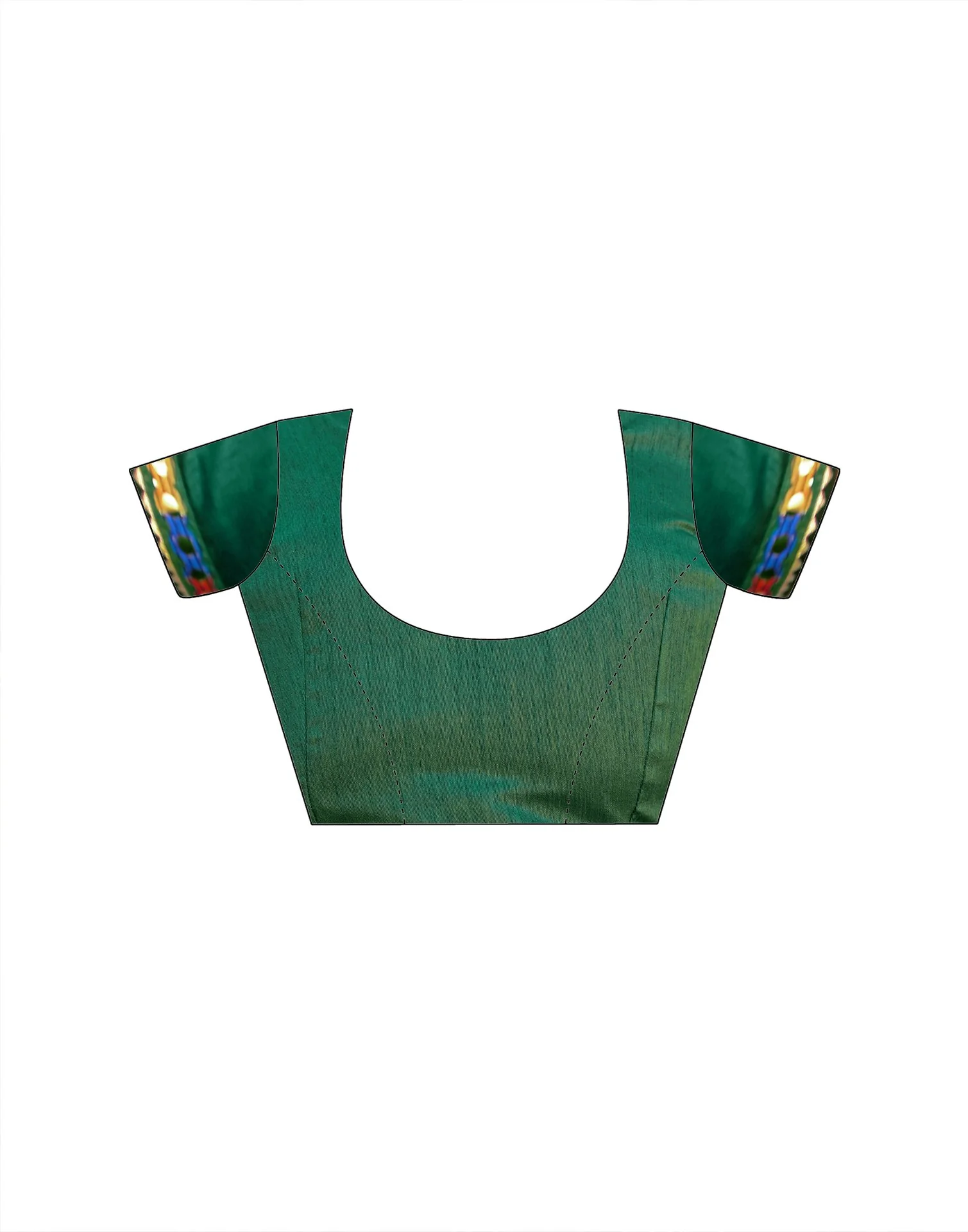Dark Green Georgette Printed Bandhani Saree - Image 13