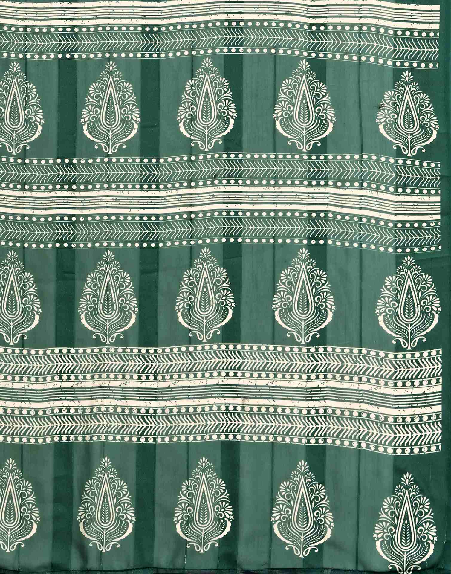 Dark Green Georgette Printed Saree - Image 9