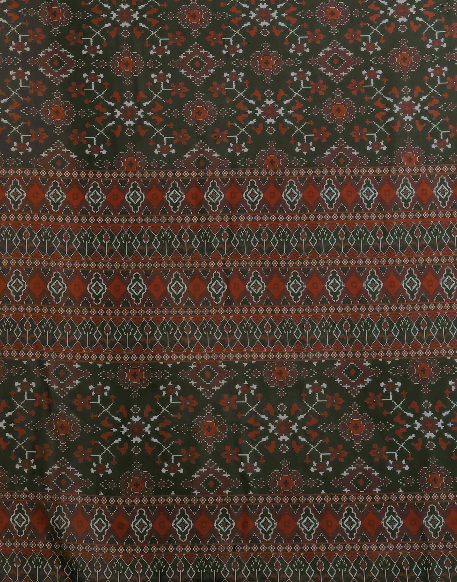 Dark Green Georgette Printed Saree - Image 8
