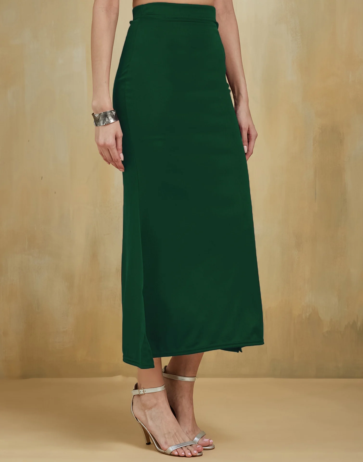 Dark Green Lycra Plain Elastic Waist Shapewear - Image 5