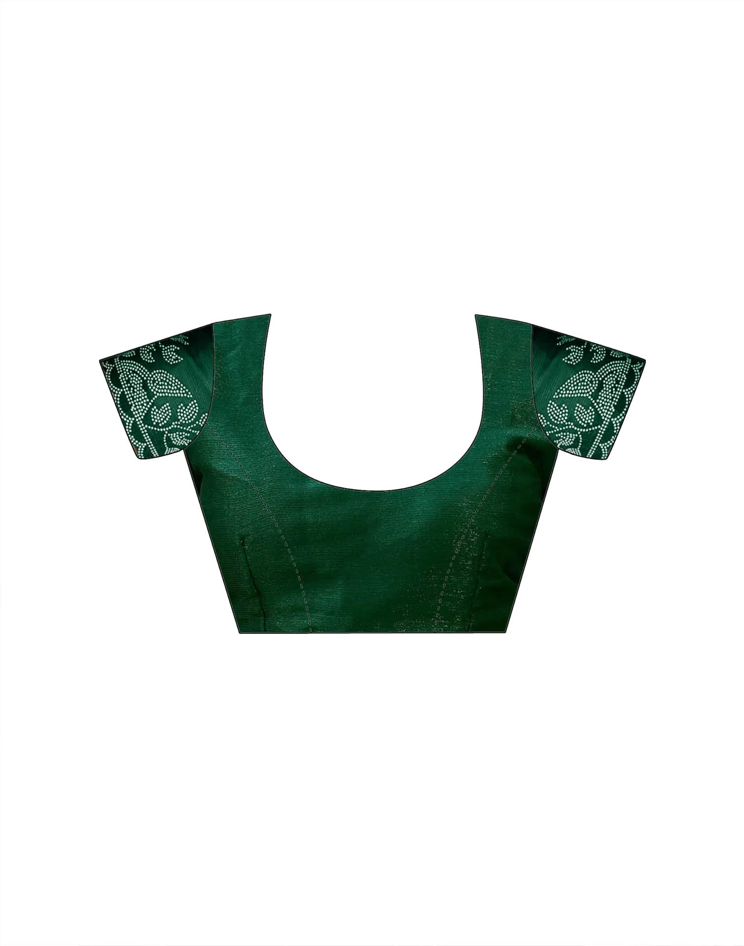 Dark Green Shimmer Stone Work Swarovski Saree - Image 9