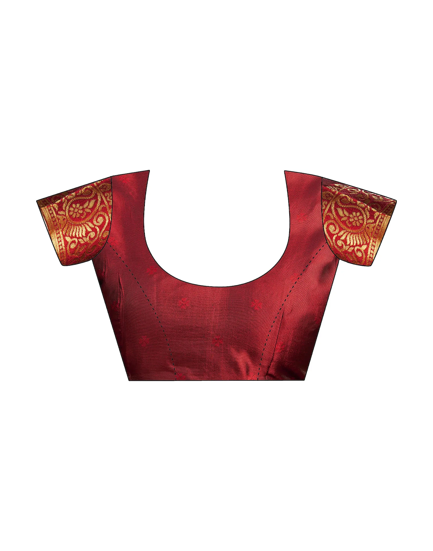 Dark Green Silk Woven Banarasi Saree - Image 9