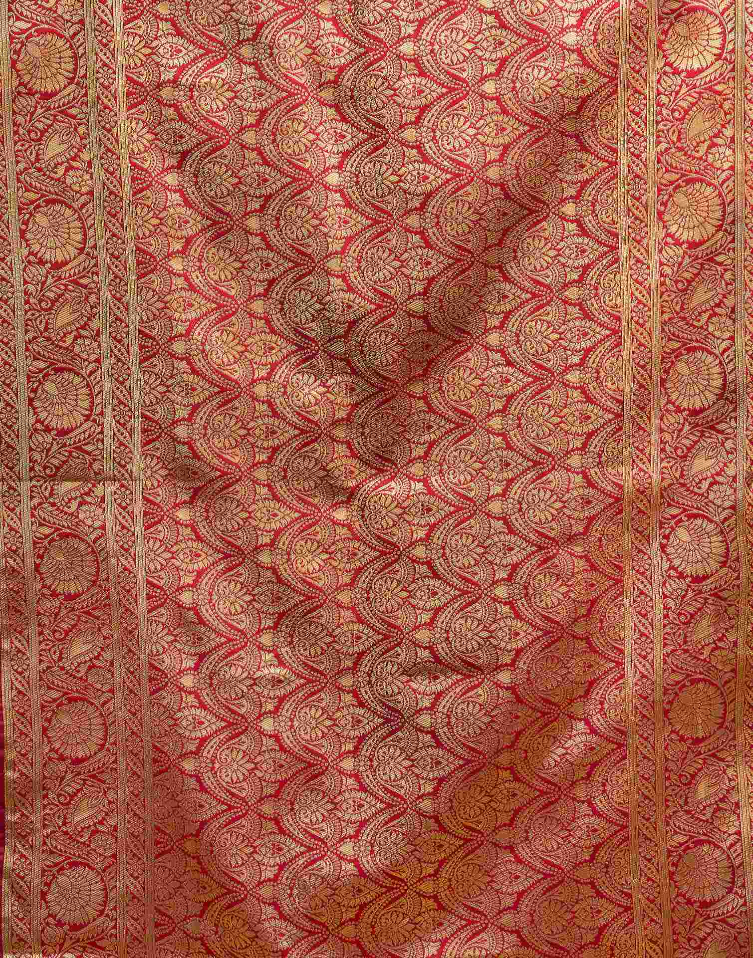 Dark Green Silk Woven Banarasi Saree - Image 7
