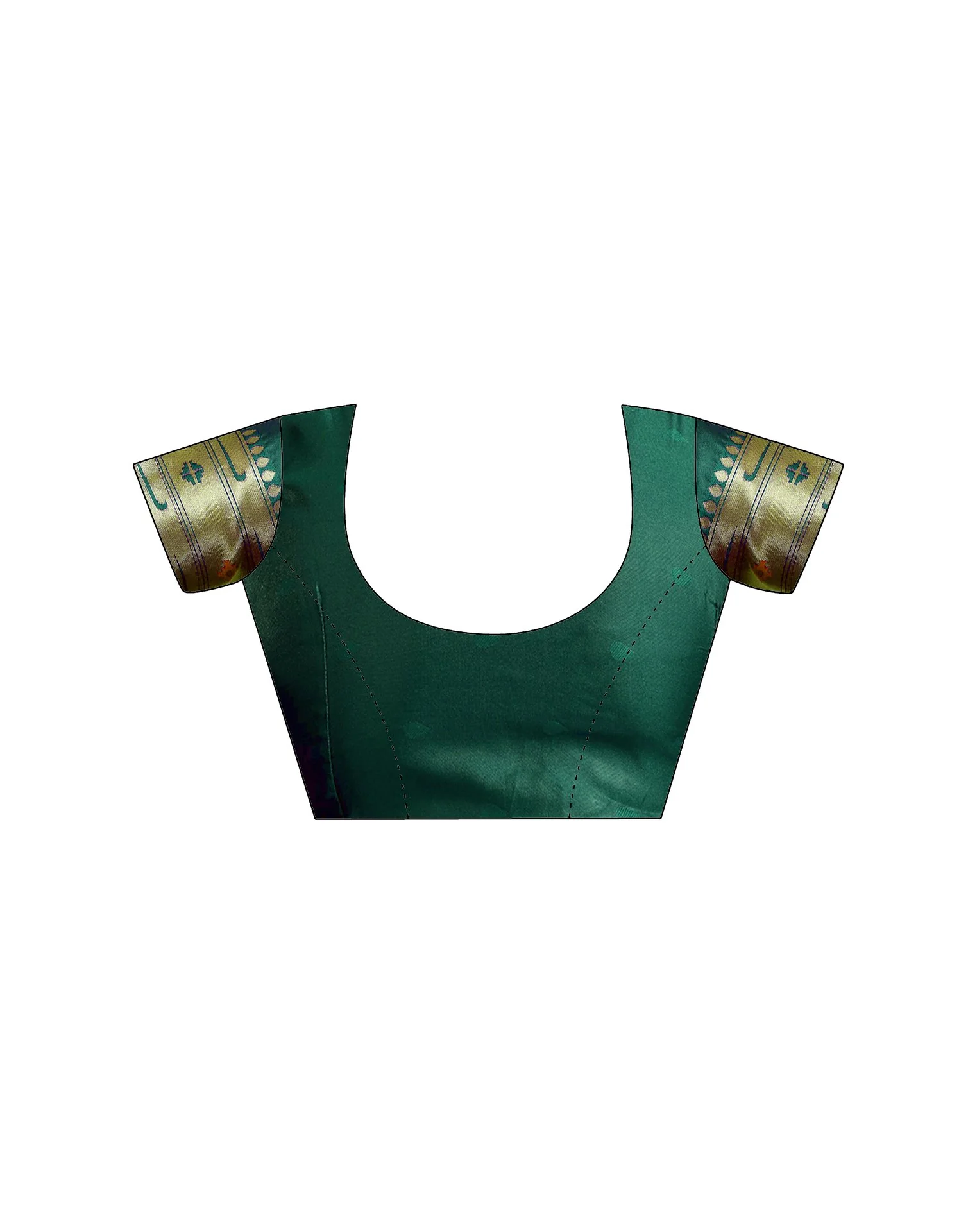Dark Green Silk Woven Paithani Saree - Image 11