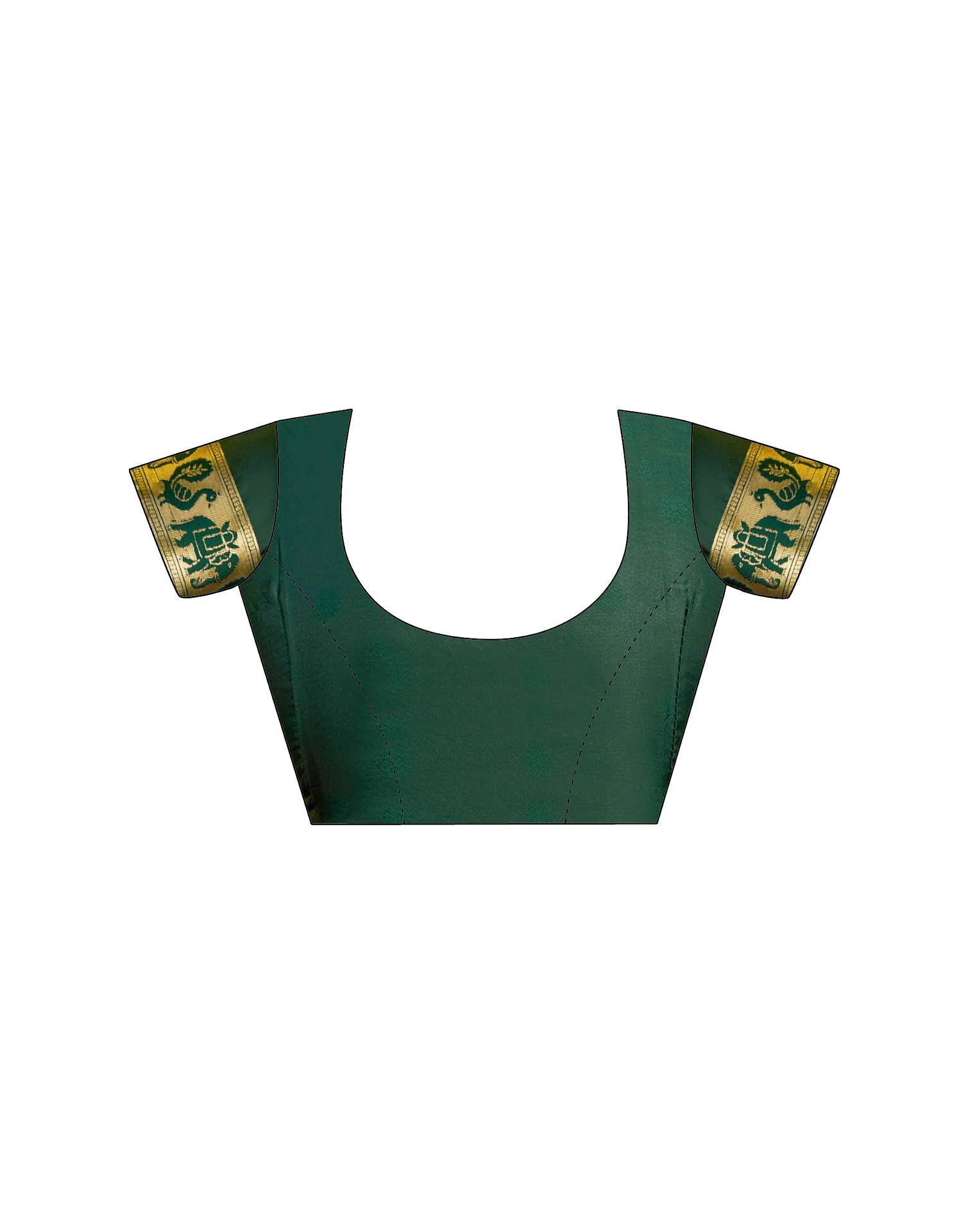 Dark Green Silk Woven Paithani Saree - Image 10