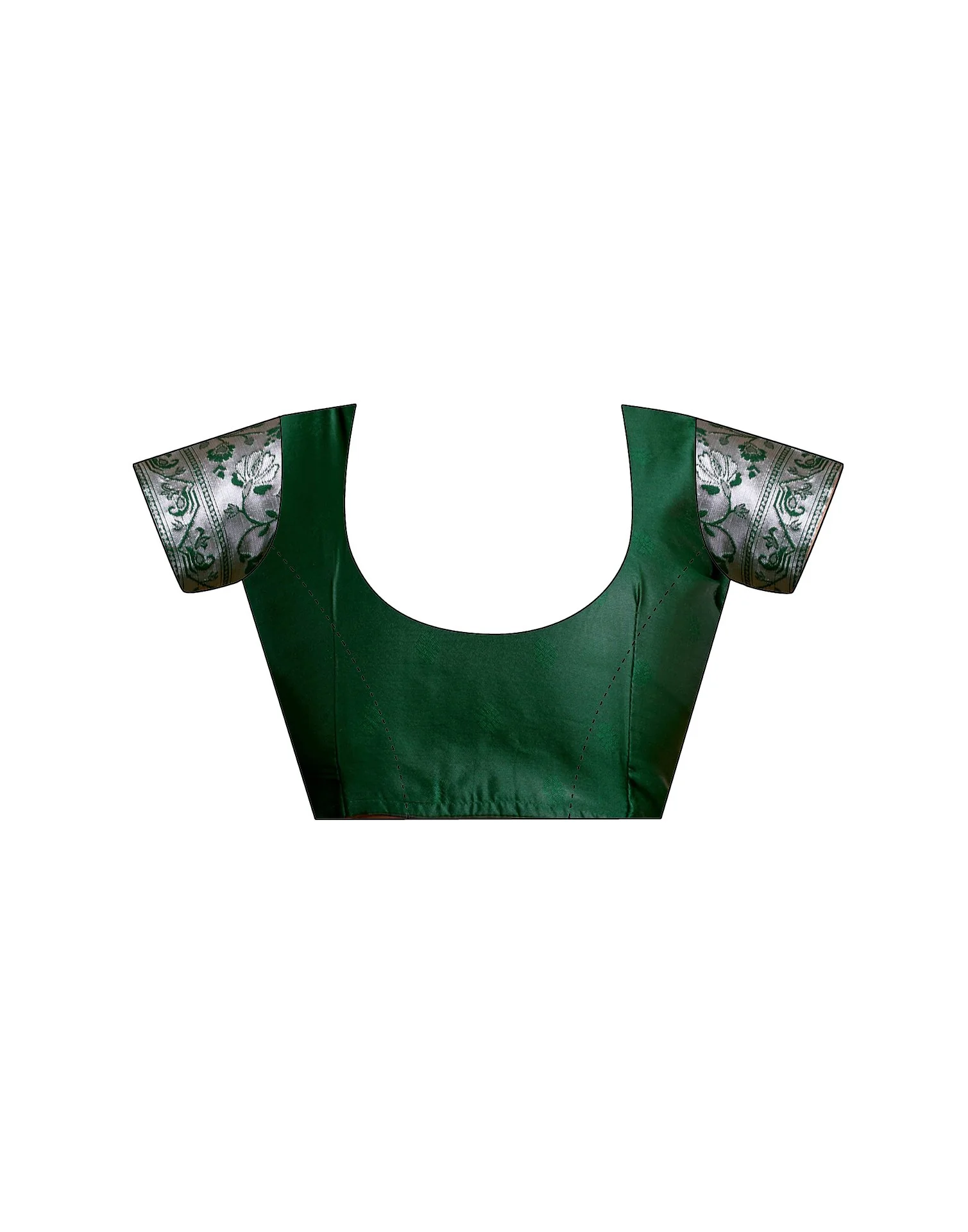 Dark Green Silk Woven Paithani Saree - Image 10