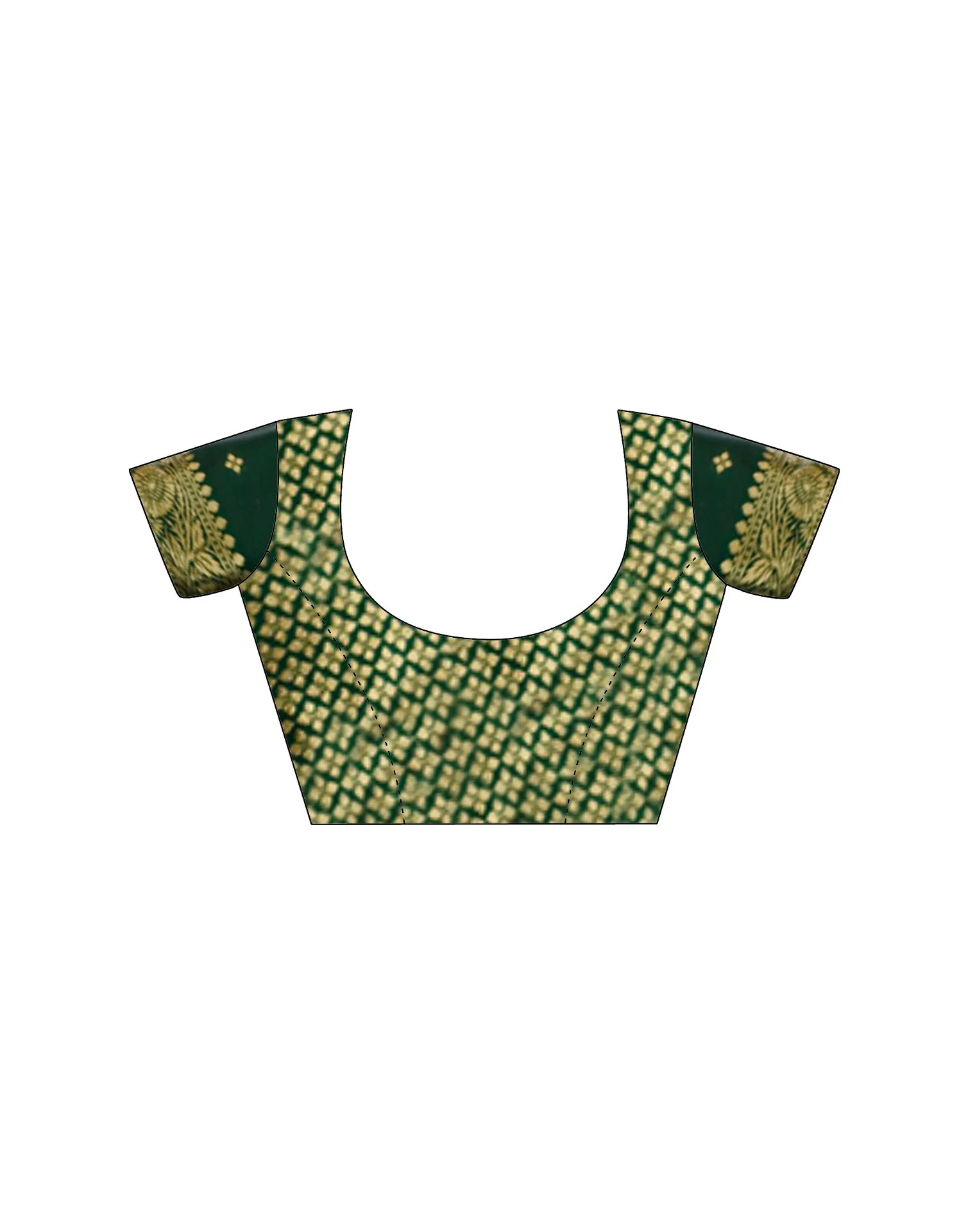 Dark Green Silk Woven Saree - Image 11