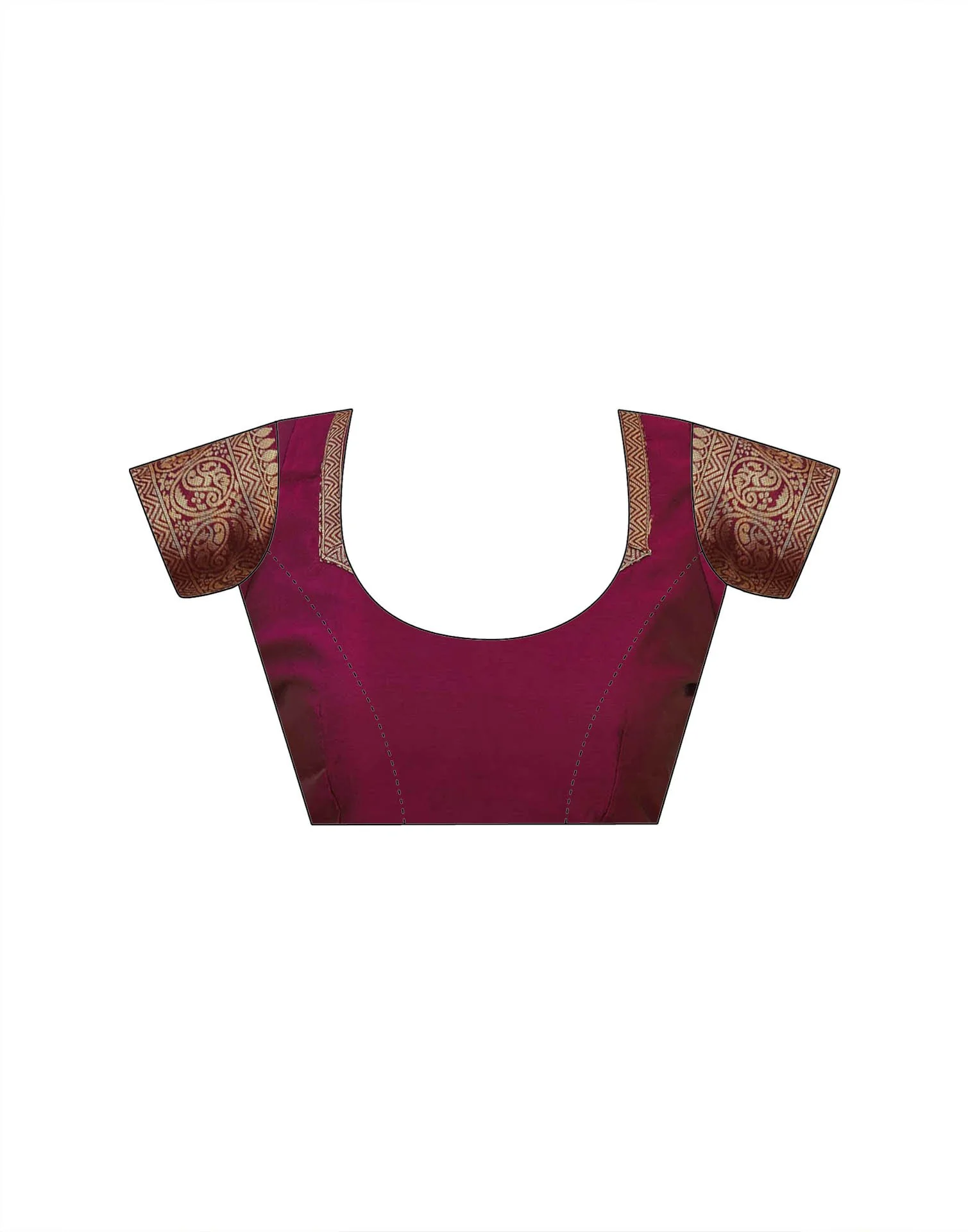 Dark Magenta Silk Woven Kanjivaram Saree - Image 9