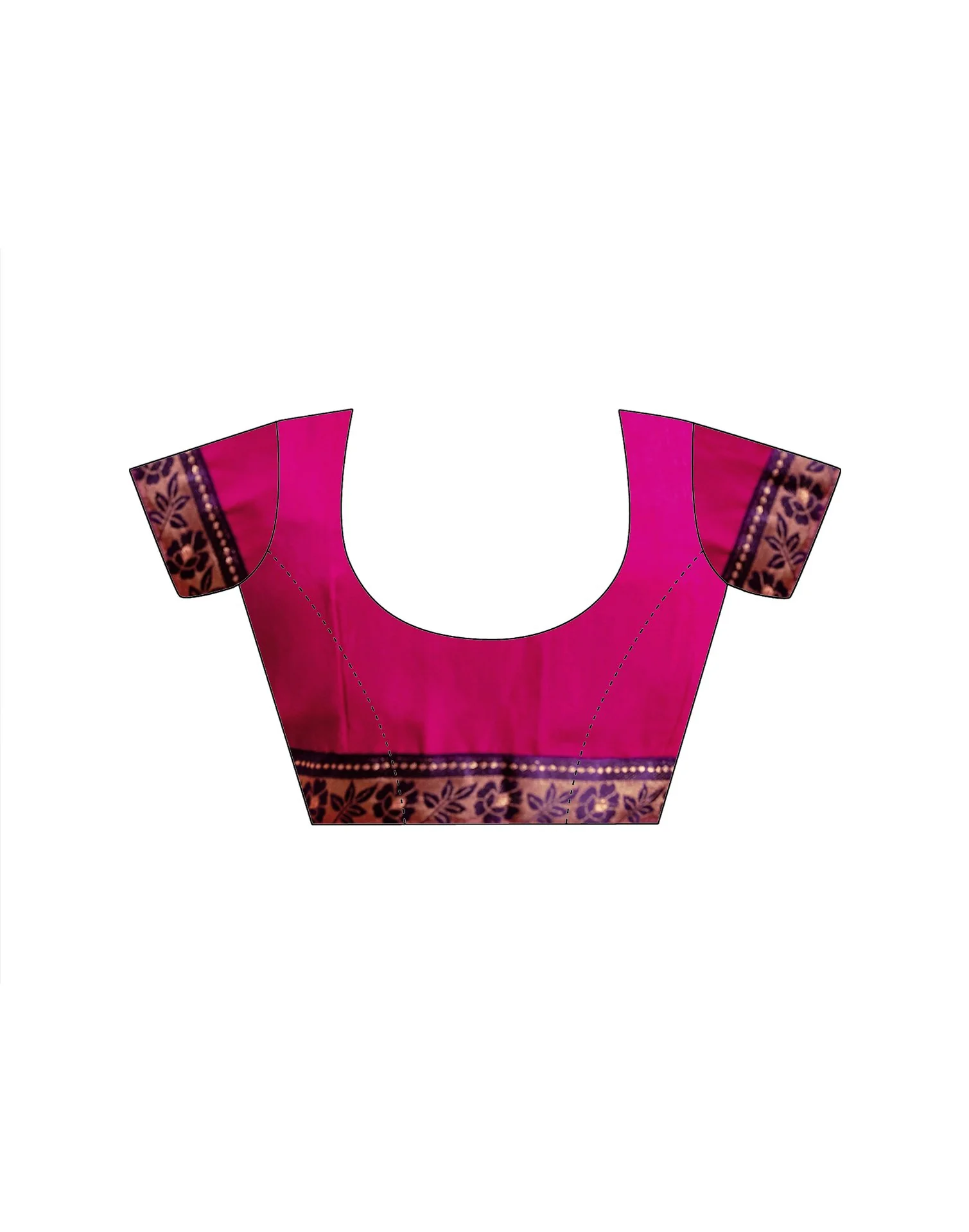 Dark Purple Chiffon Printed Saree - Image 13