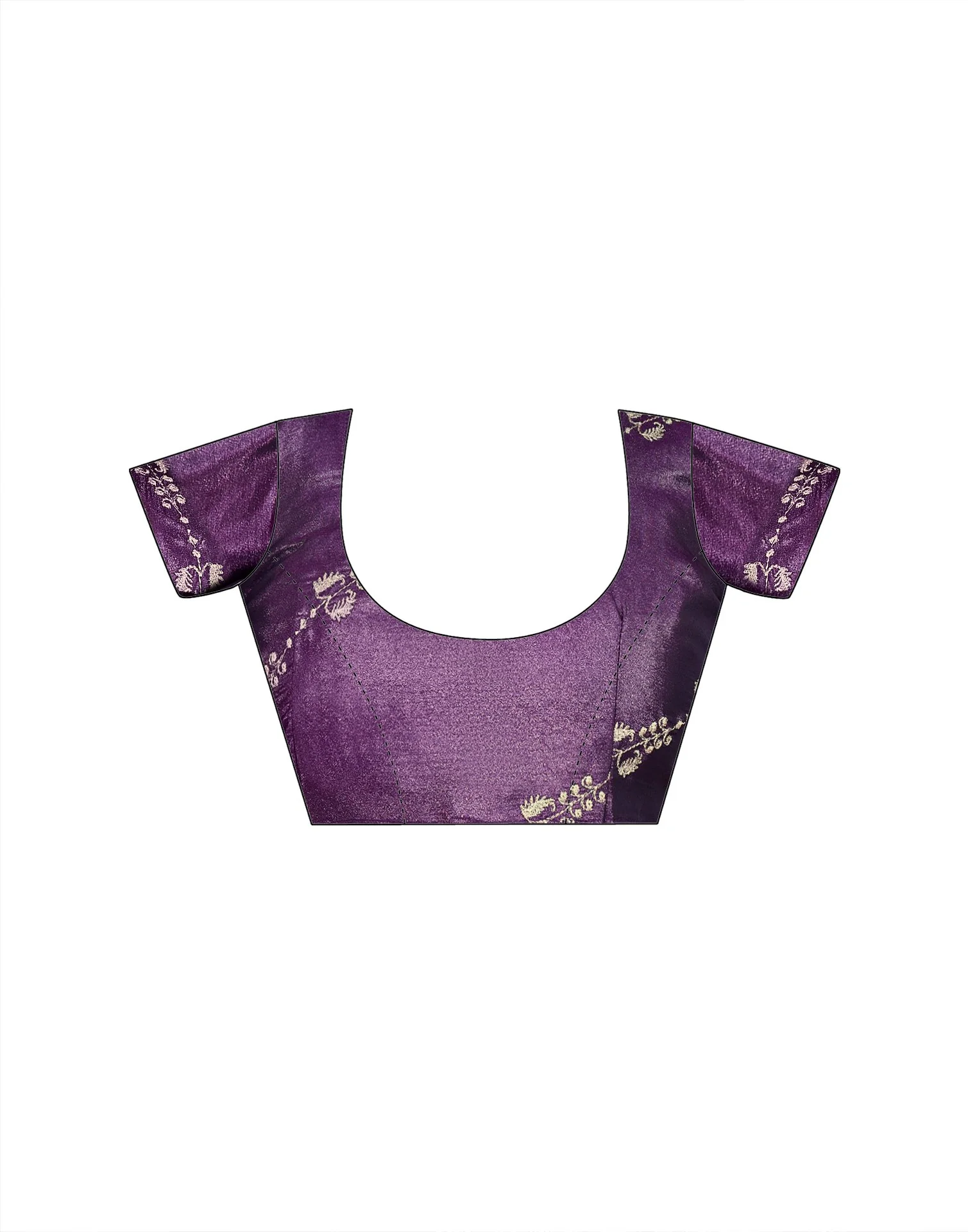 Dark Purple Georgette Embroidery Saree - Image 10