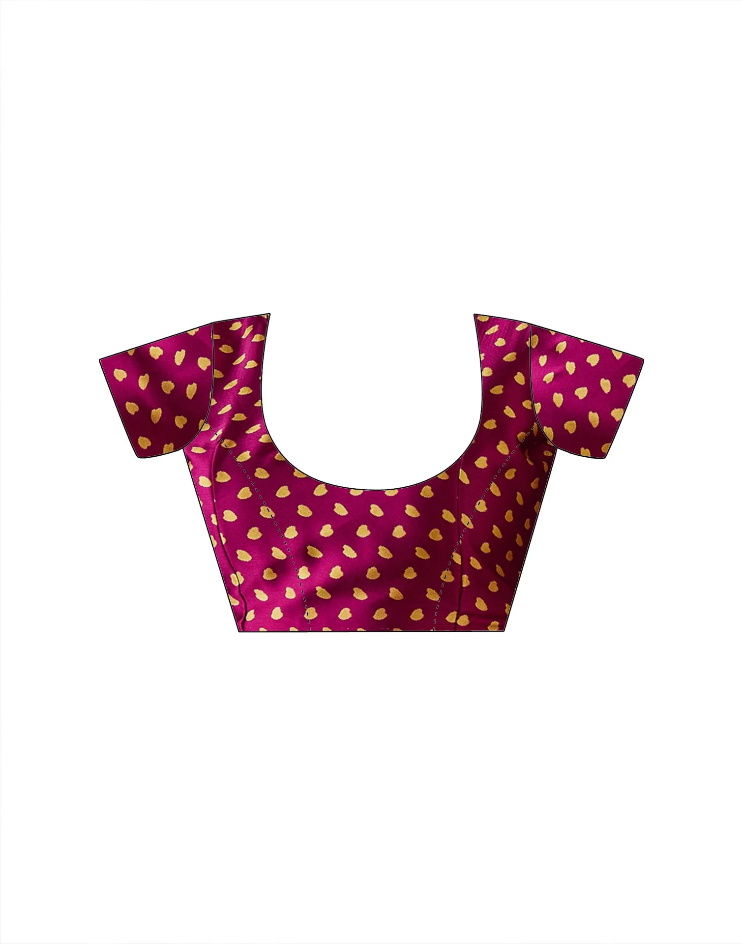 Dark Purple Satin Printed Saree - Image 12