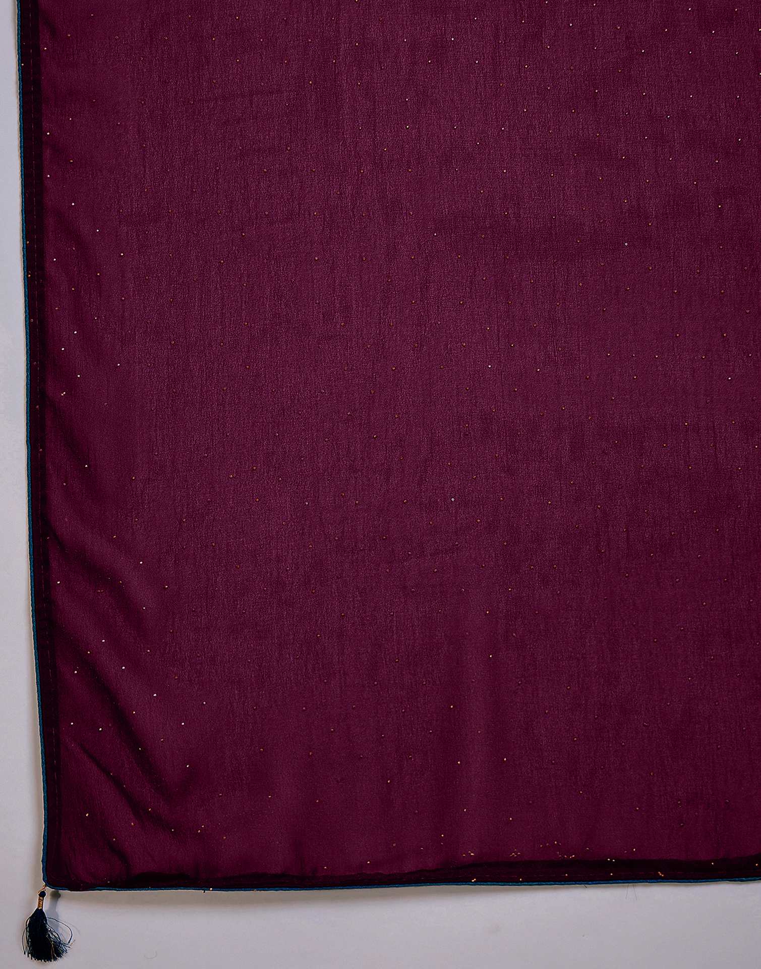 Dark Purple Shimmer Stone Work Embellished saree - Image 9