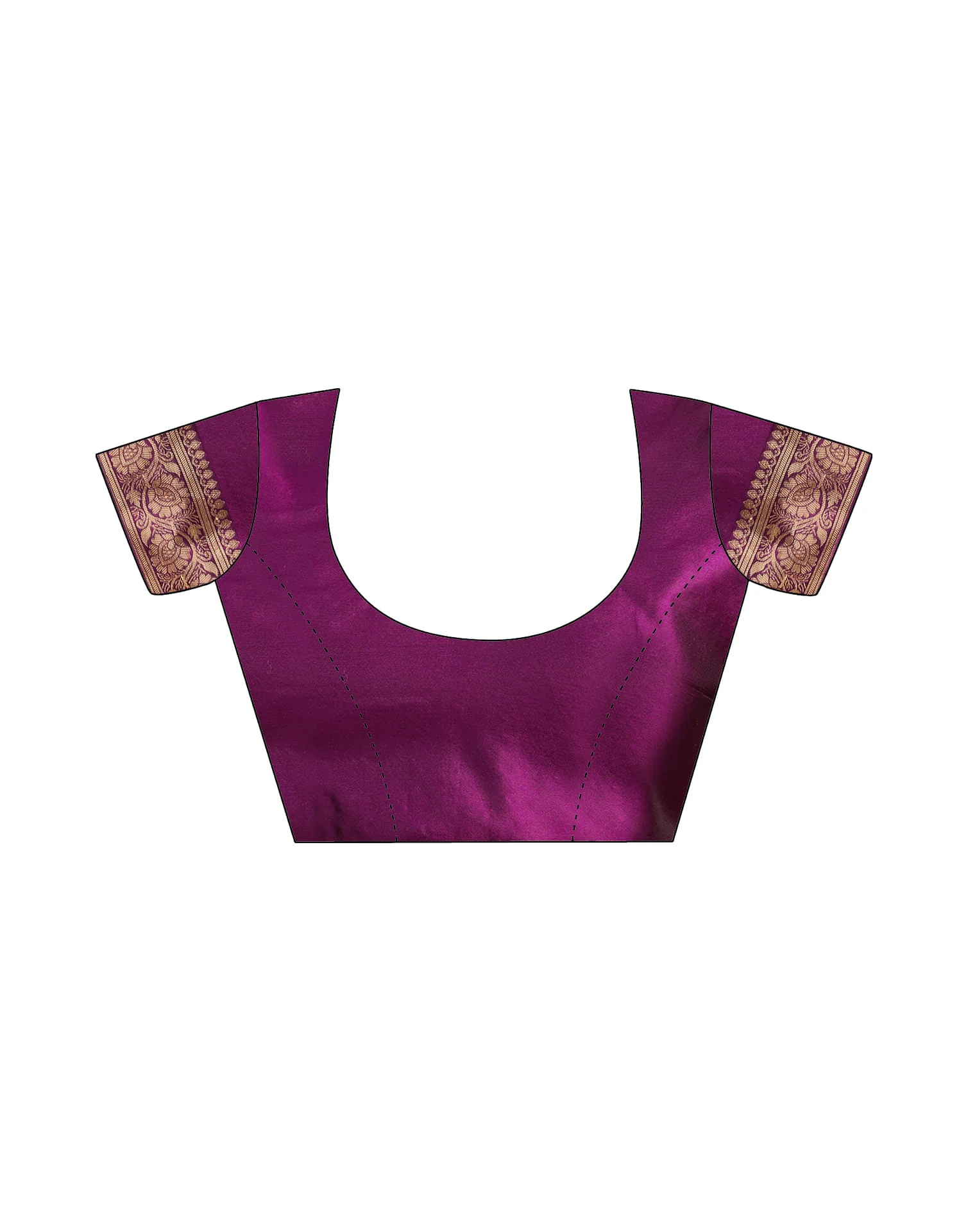 Dark Purple Woven Banarasi Silk Saree - Image 10