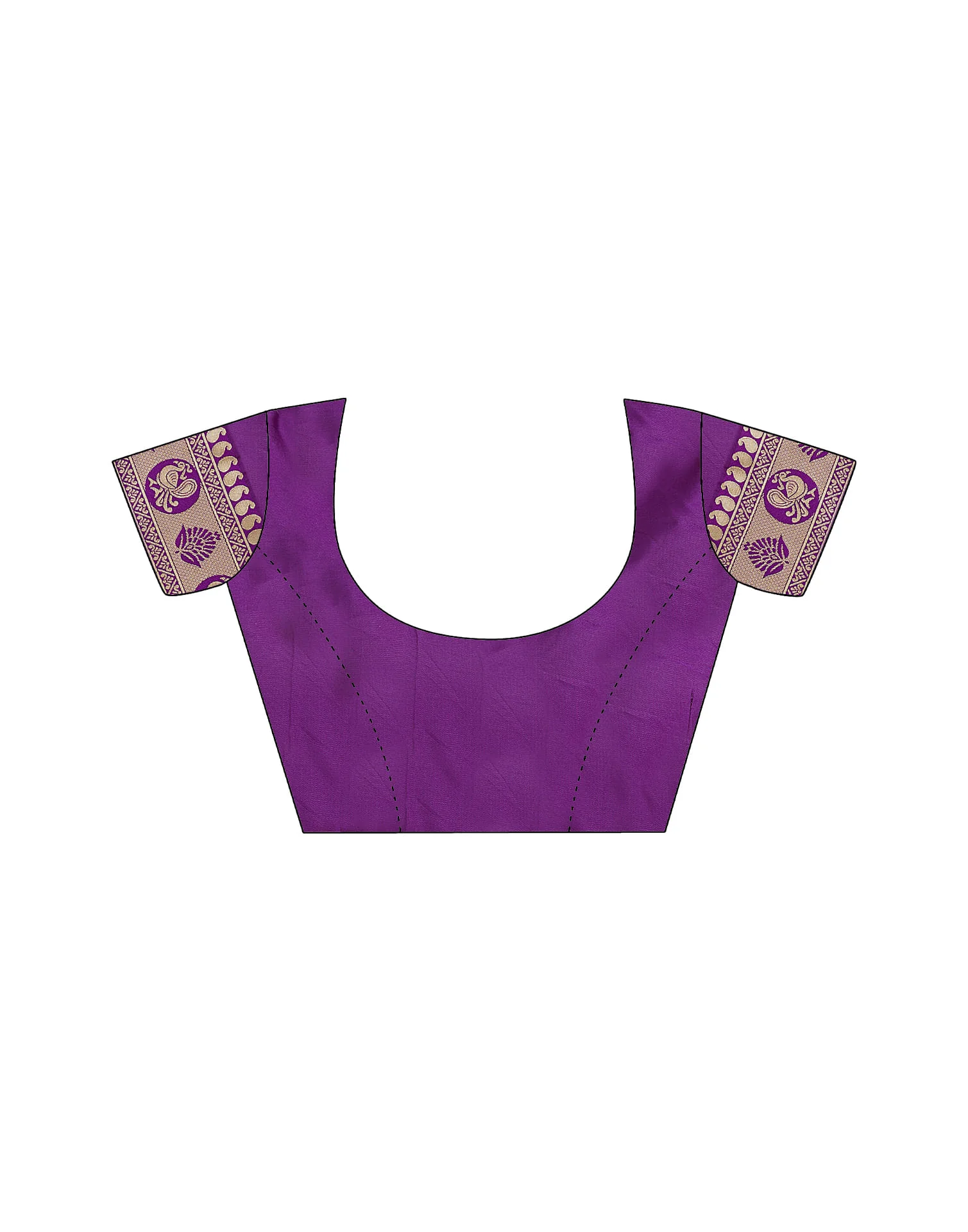 Purple Silk Blend Woven Kanjivaram Saree - Image 9