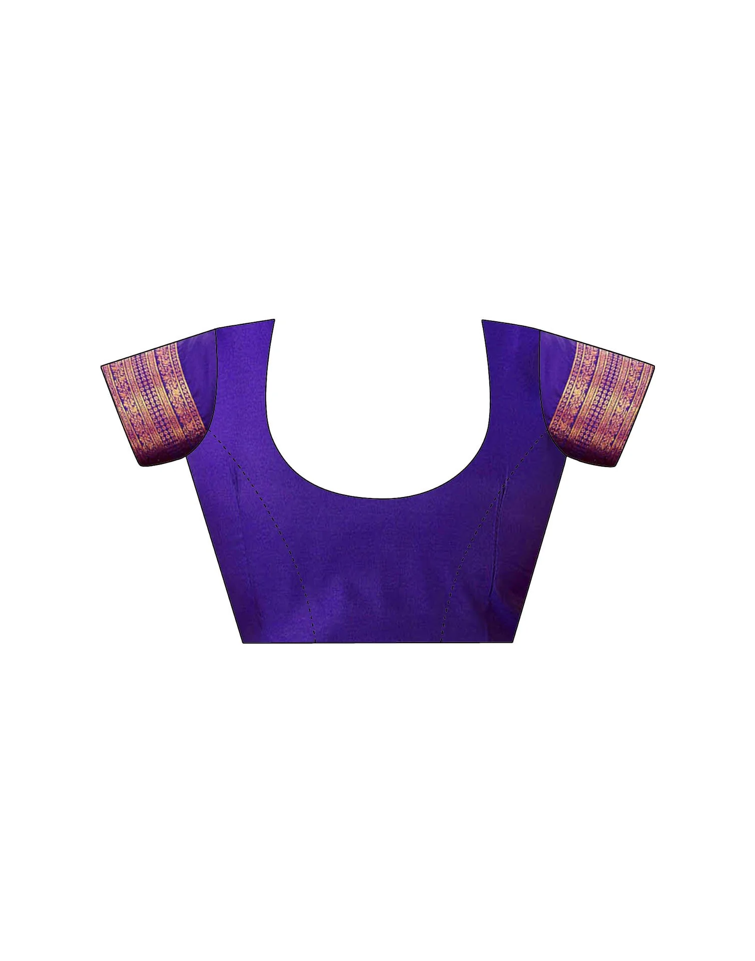 Dark Purple Silk Woven Banarasi Saree - Image 9