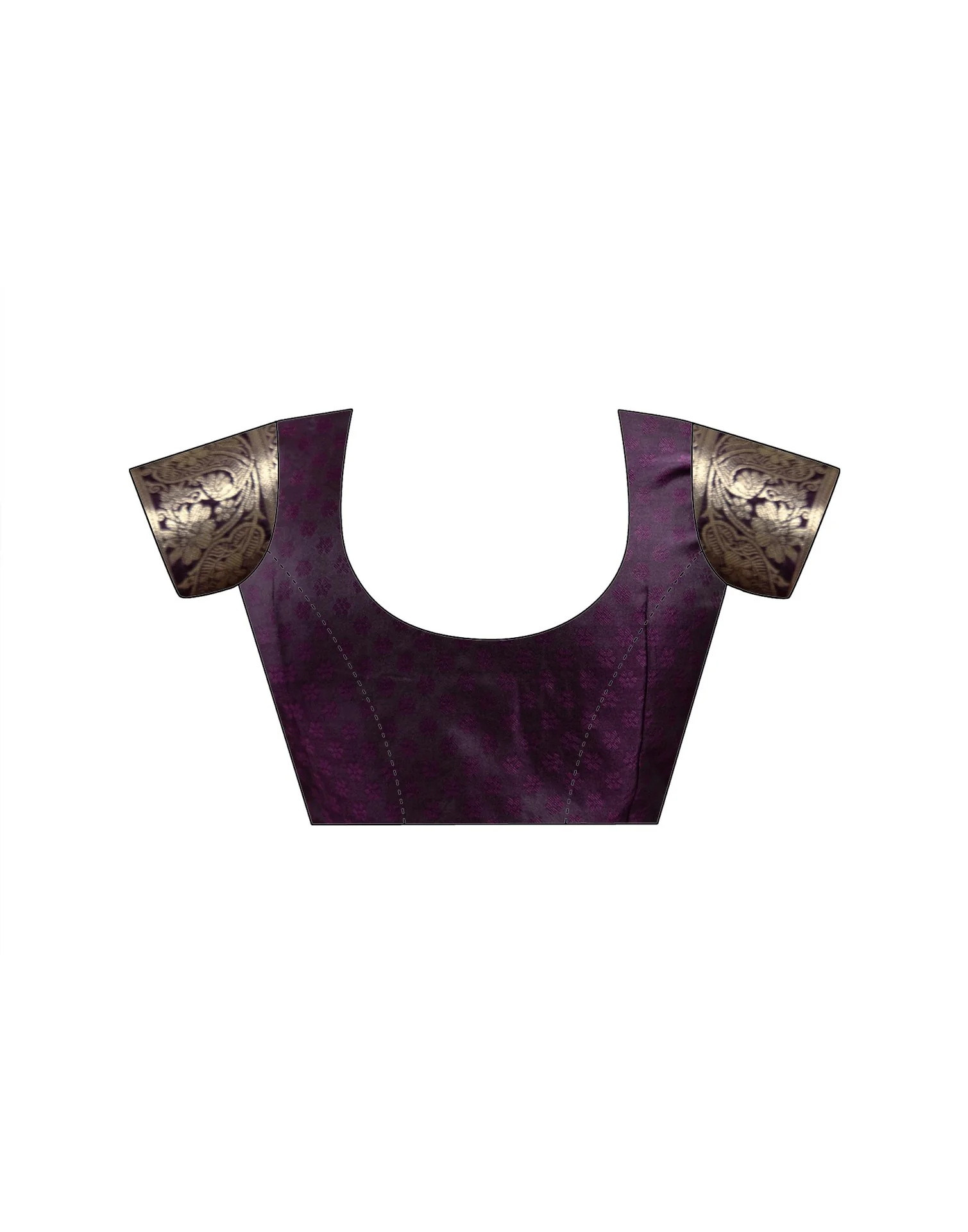 Dark Purple Silk Woven Banarasi Saree - Image 16
