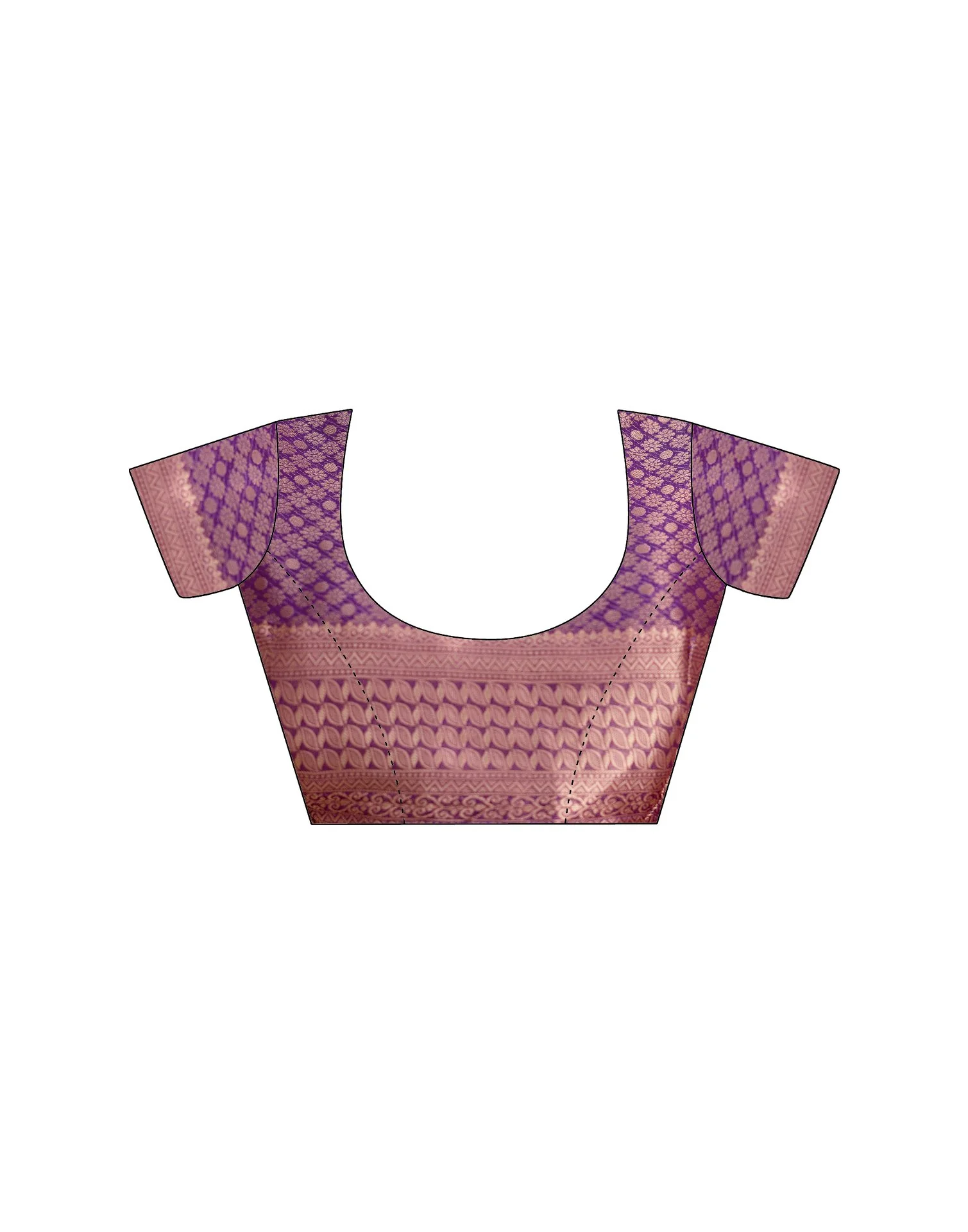 Dark Purple Silk Woven Kanjivaram Saree - Image 13