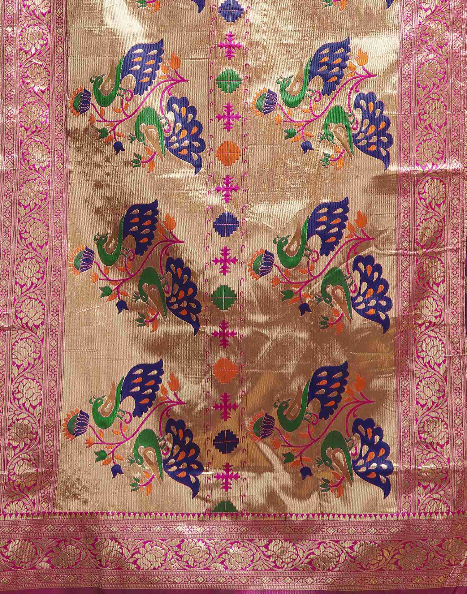 Dark Purple Silk Woven Paithani Saree - Image 9