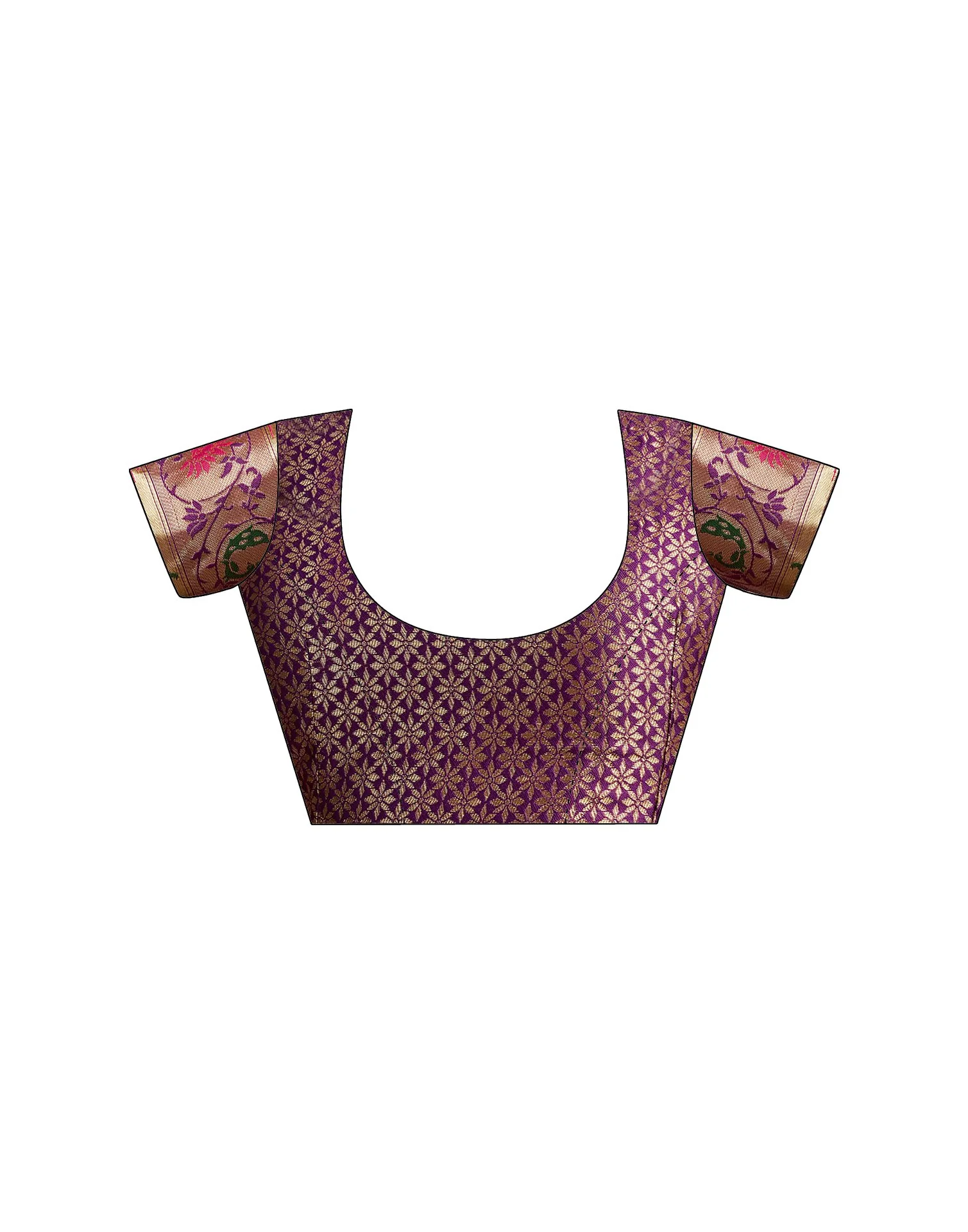 Dark Purple Silk Woven Paithani Saree - Image 9