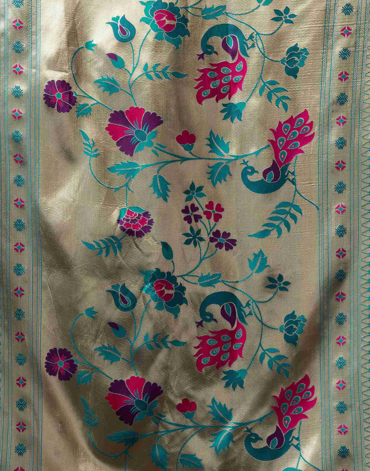 Dark Purple Silk Paithani Chaturthi Saree - Image 8