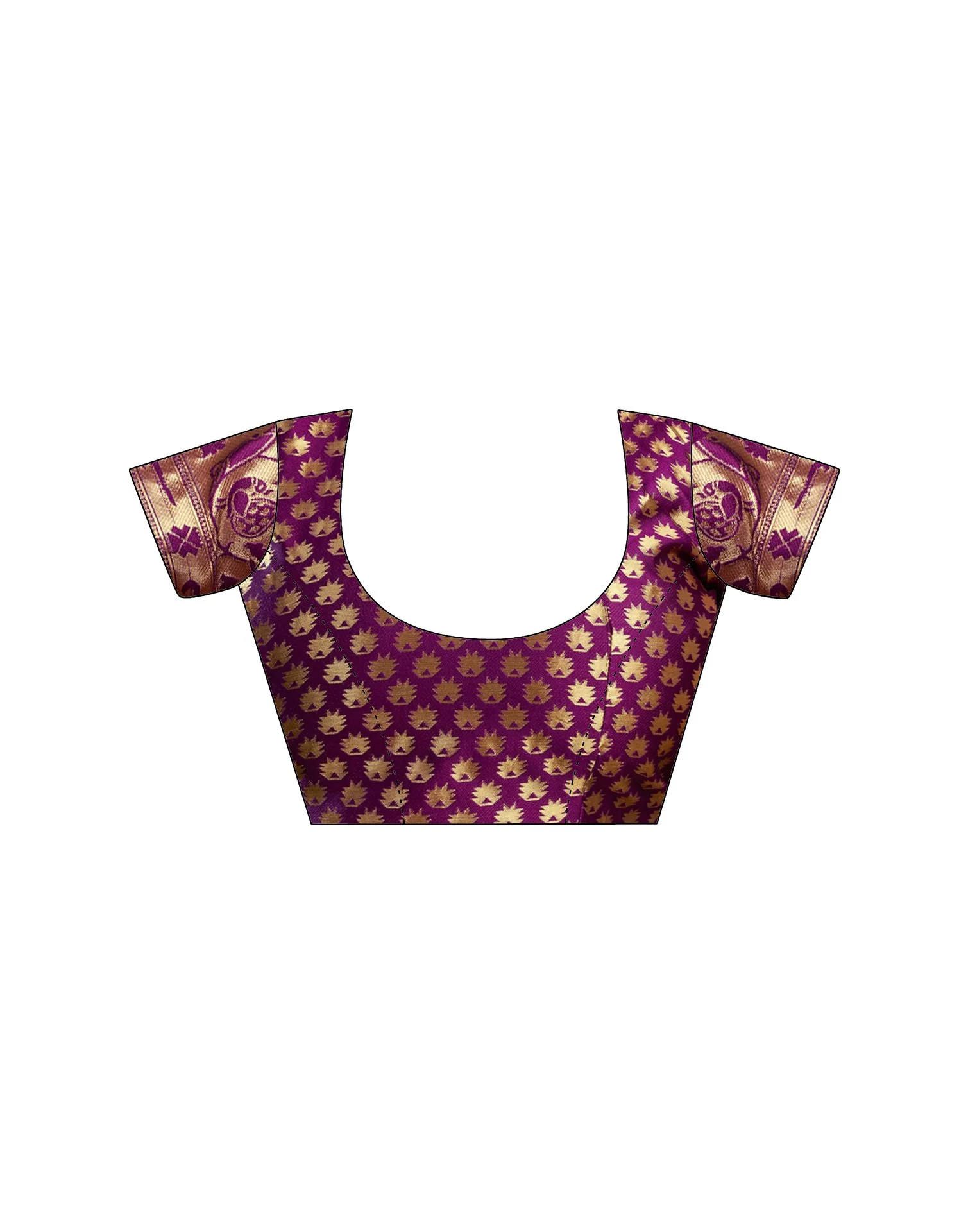Dark Purple Silk Woven Paithani Saree - Image 9