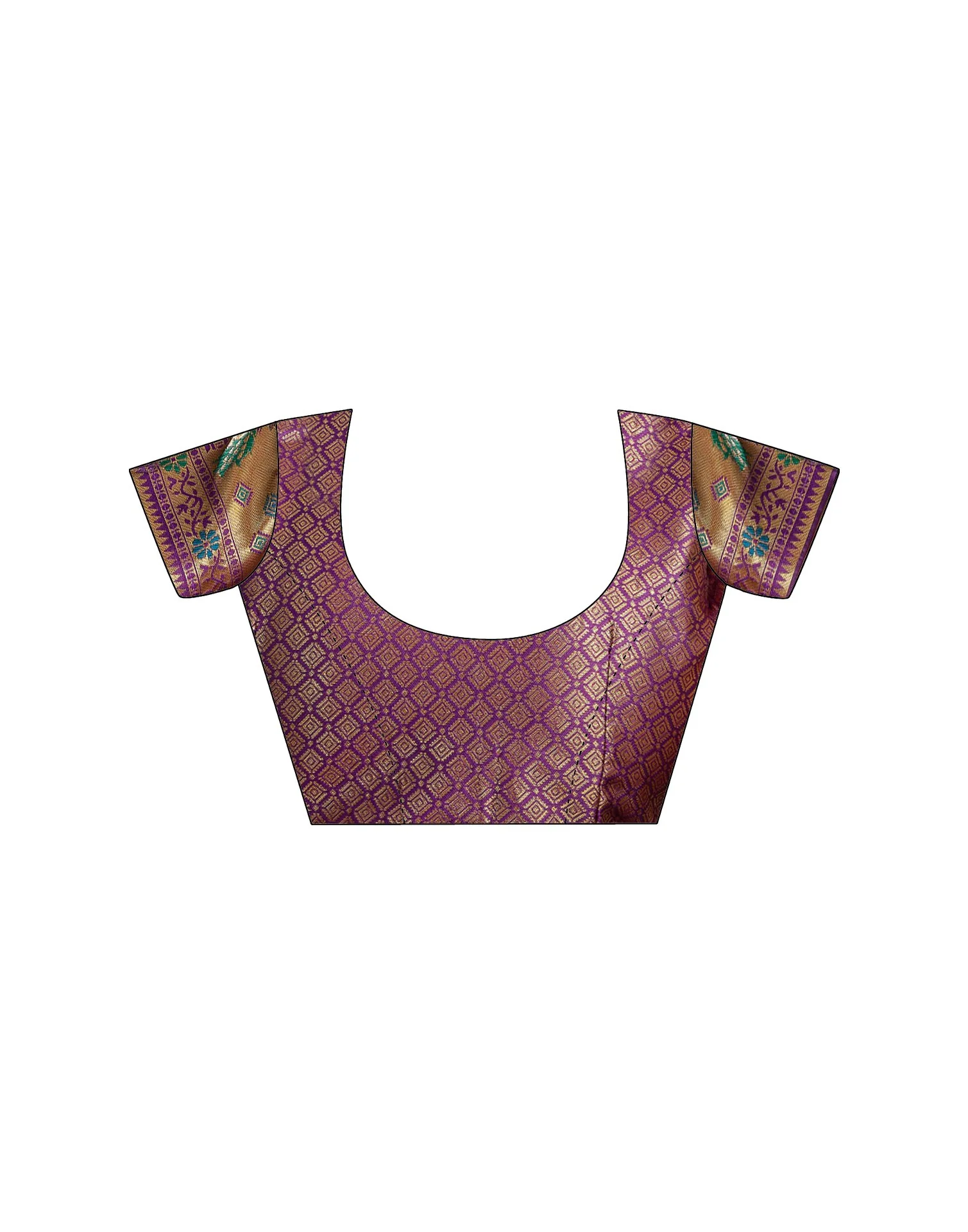 Dark Purple Silk Woven Paithani Saree - Image 9