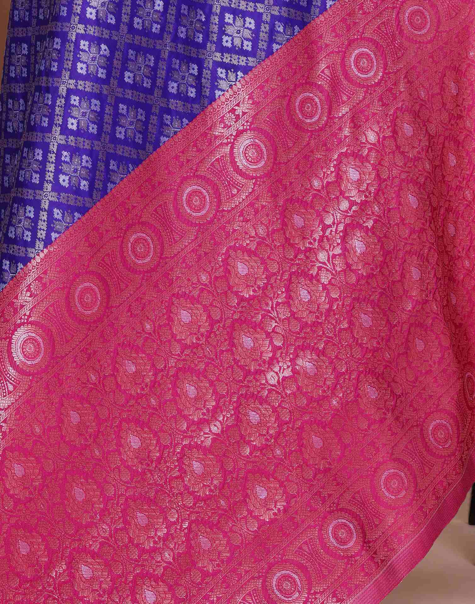 Dark Purple Silk Woven Patola Saree - Image 7