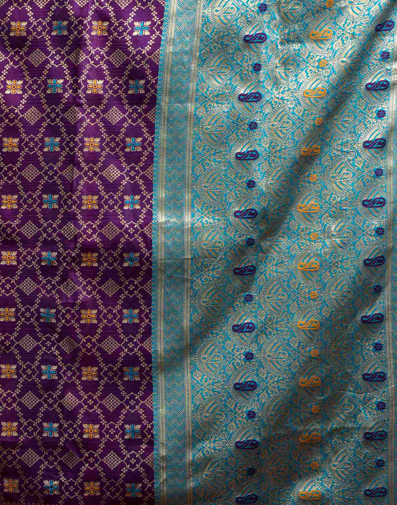 Dark Purple Silk Woven Patola Saree - Image 8