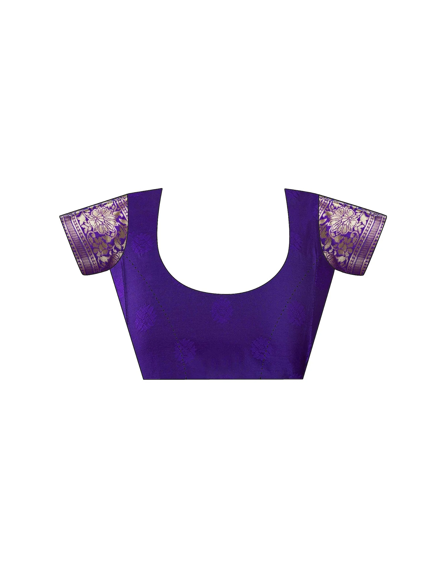 Dark Purple Silk Woven Saree - Image 9