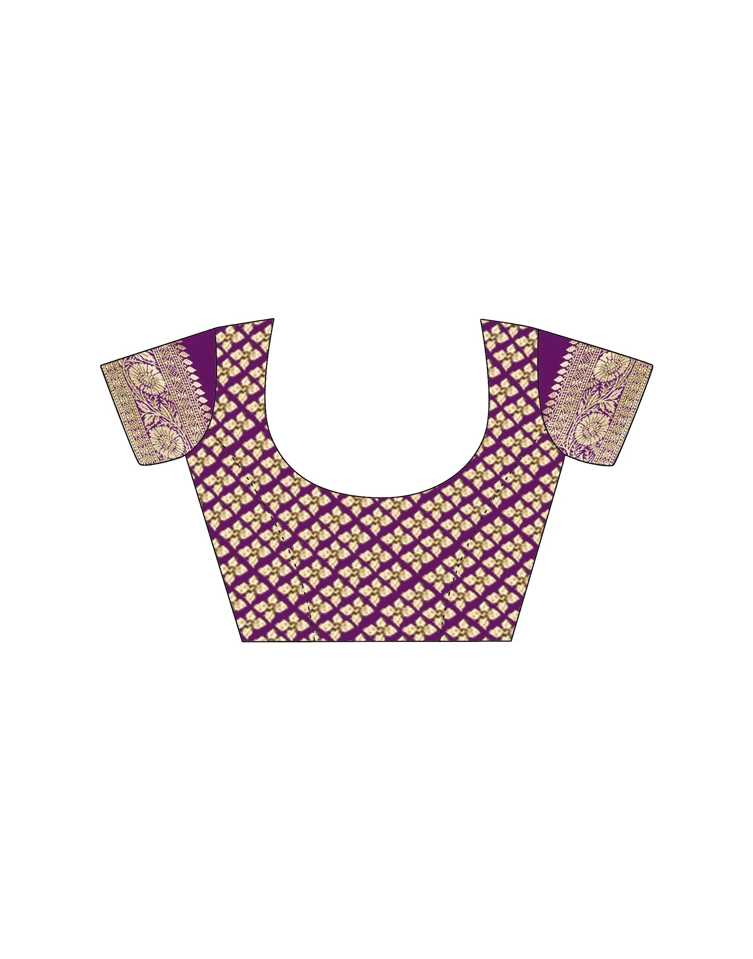Dark Purple Silk Woven Saree - Image 12
