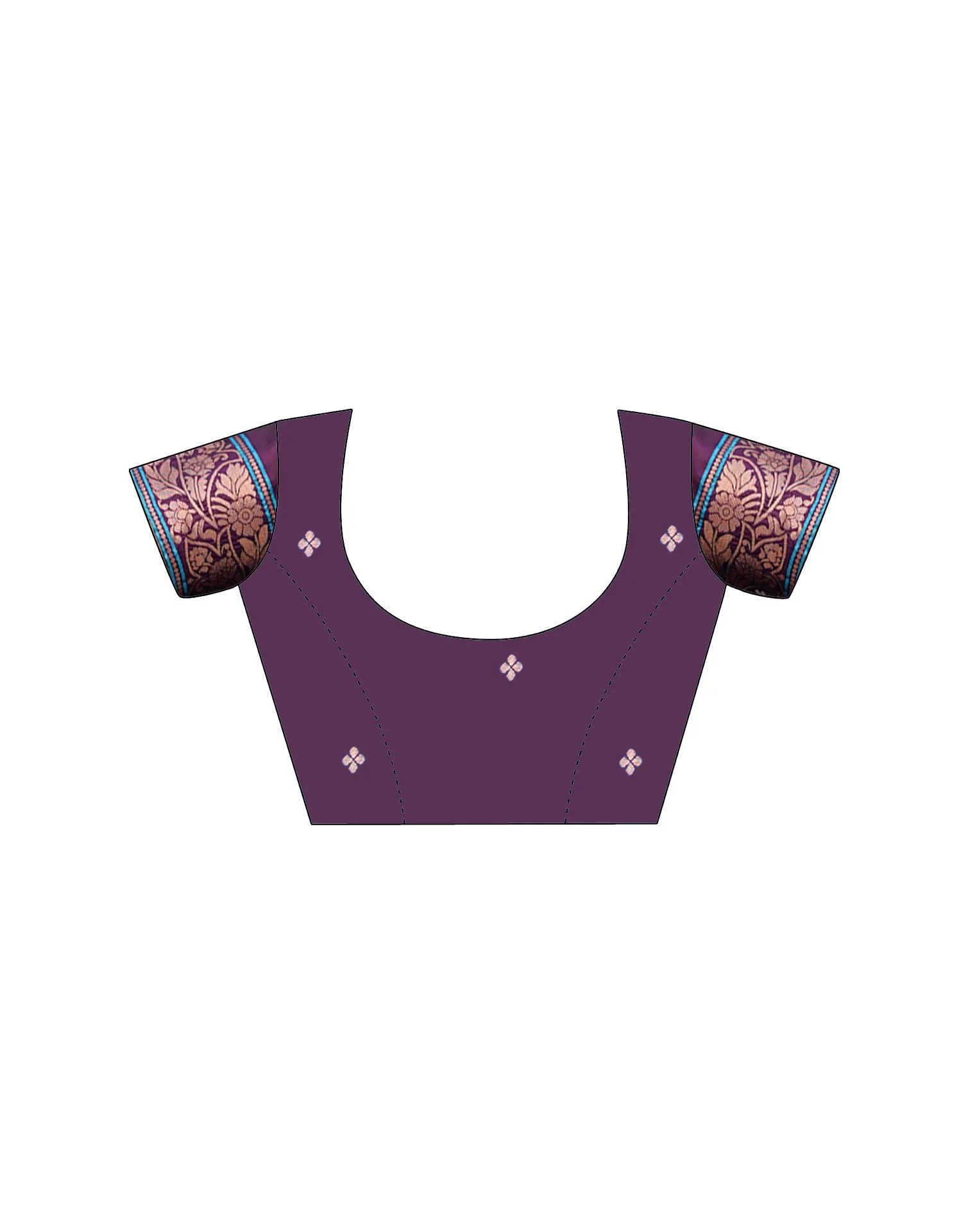 Dark Purple Silk Woven Saree - Image 11