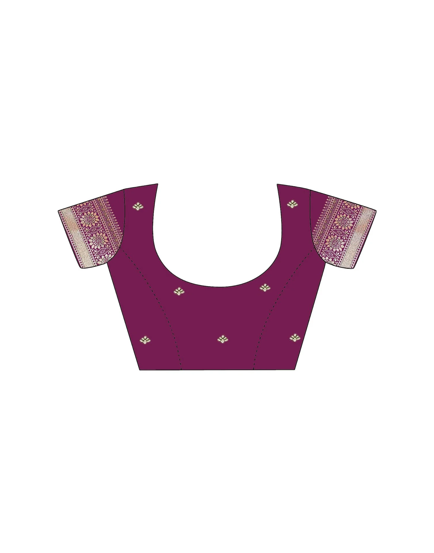 Dark Purple Silk Woven Saree - Image 9