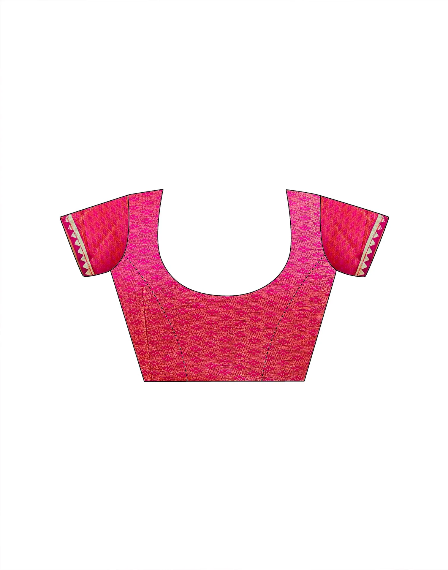Dark Rani Pink Georgette Foil Printed Saree - Image 12