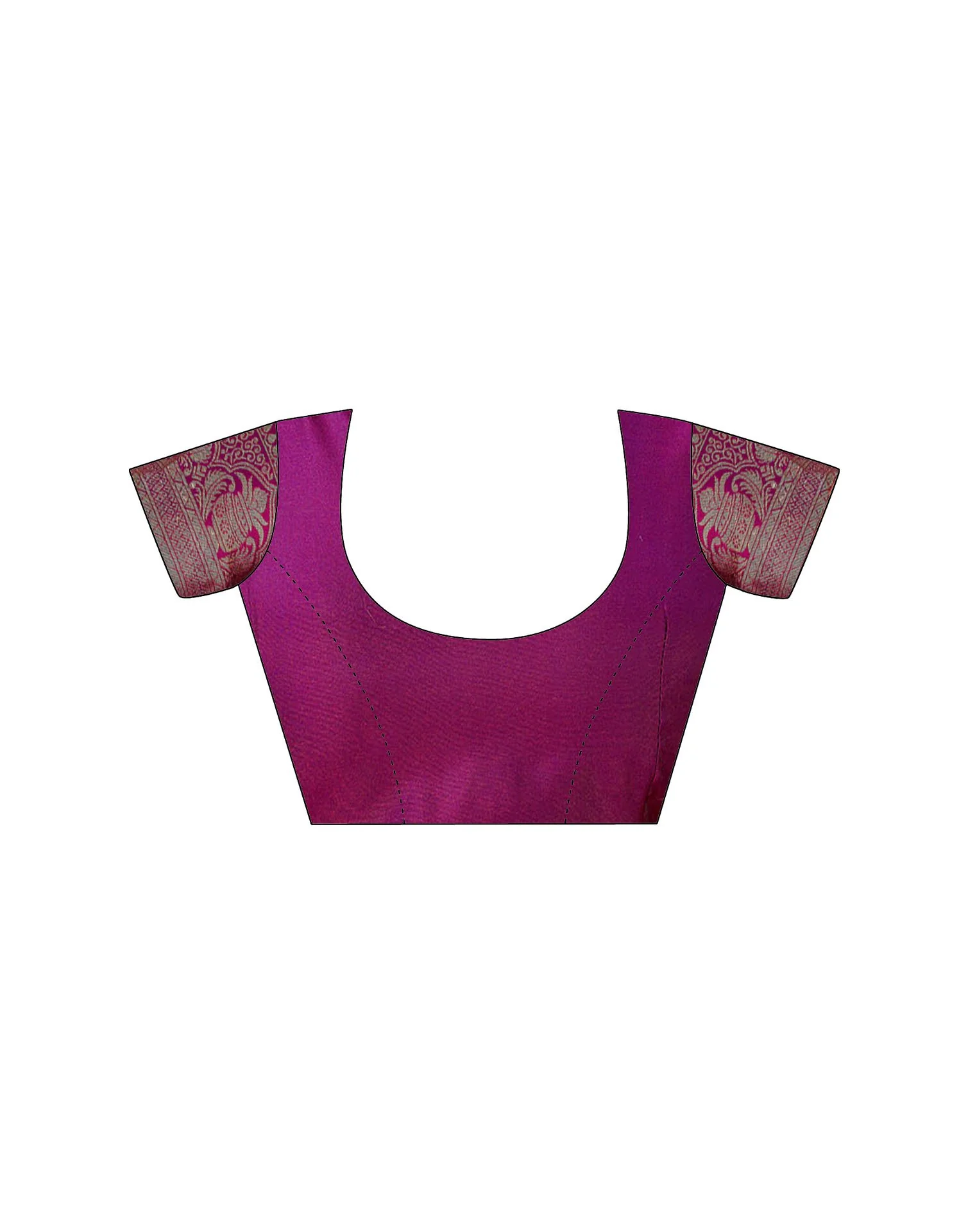 Dark Rani Pink Silk Woven Banarasi Saree - Image 9